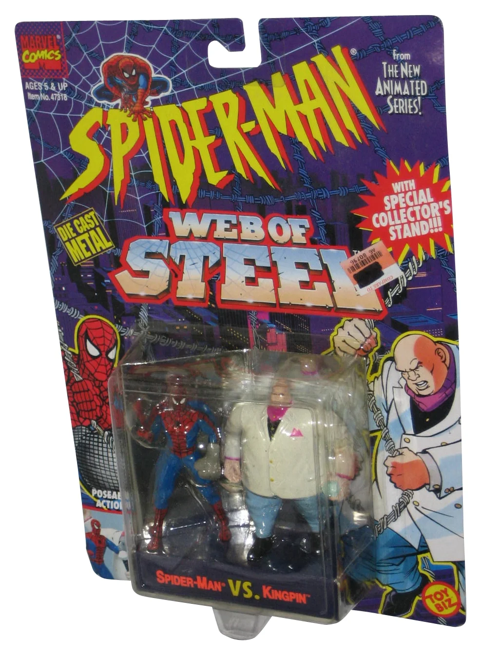 Marvel Spider-Man Web of Steel vs Kingpin (1994) Toy Biz Die Cast Metal Figure Set