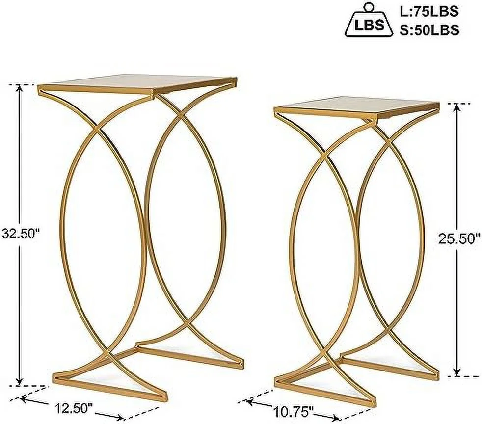 QYFZBIM Nesting  Decorative Accent Side End Tables Plant Stand Chair for Bedroom  Living Room  Home Office and Patio