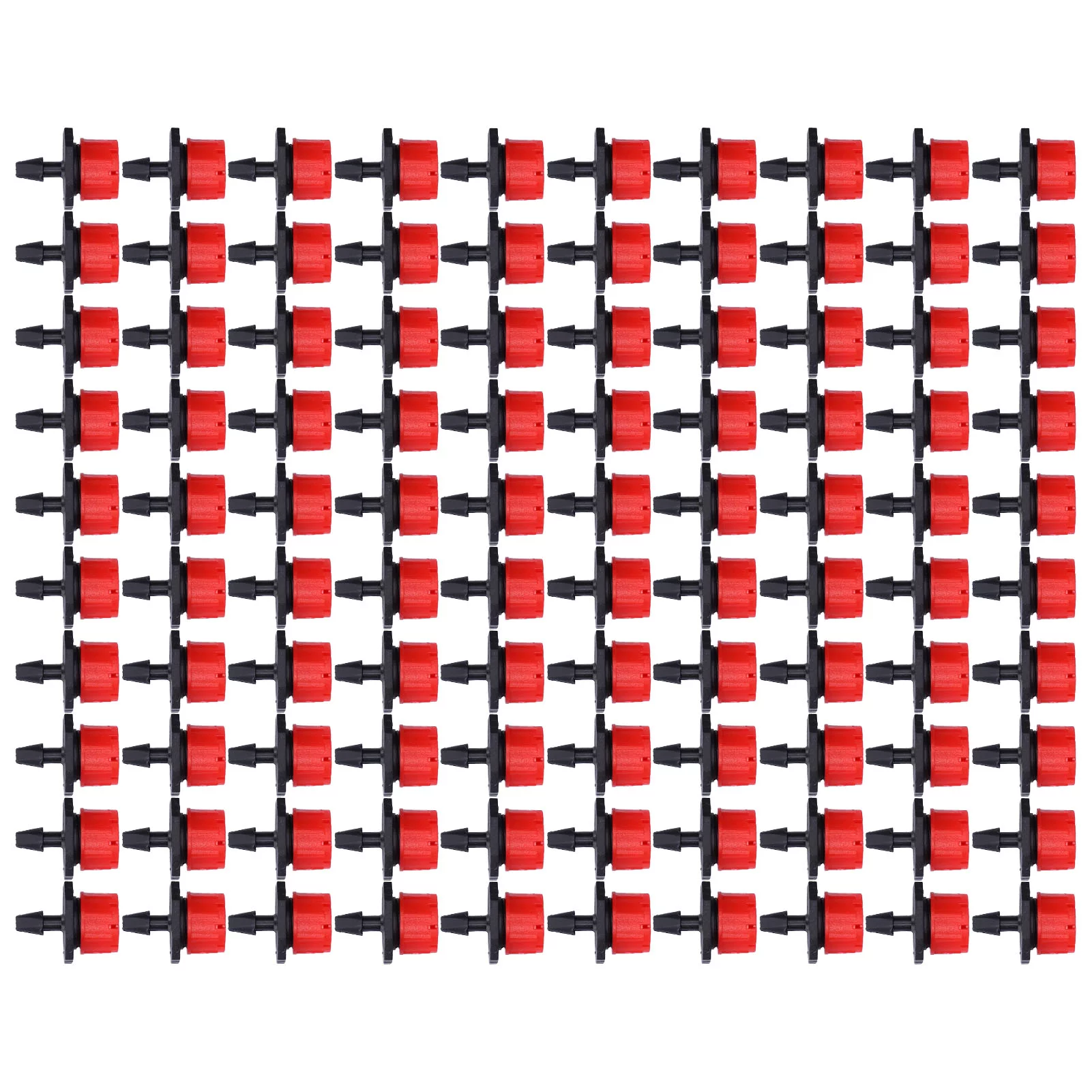 Drip Irrigation Emitter 100Pcs 8 Hole Drip Irrigation Emitter Adjustable Drip Irrigation Sprinkler for Garden Greenhouse Courtyard Red