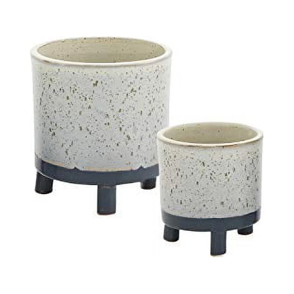 Lova Footed Pots l Blue Ceramic Pots with Stand (4.75