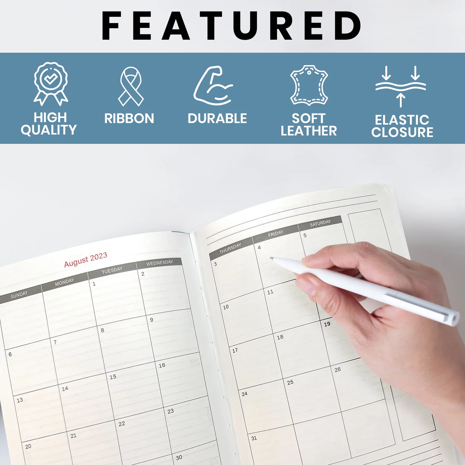 STECCO - Daily Planner 2023-2024 Weekly and Monthly Planner (Gray), Weekly Planner, Monthly Planner, Daily Planner, Hourly