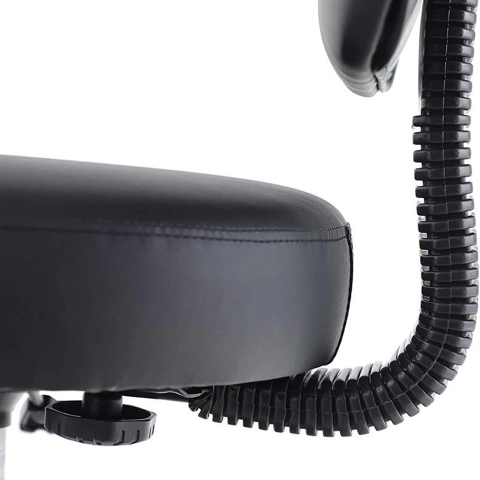 PHI VILLA Adjustable PU Leather Home Office Swivel Chair with Detachable Backrest Black