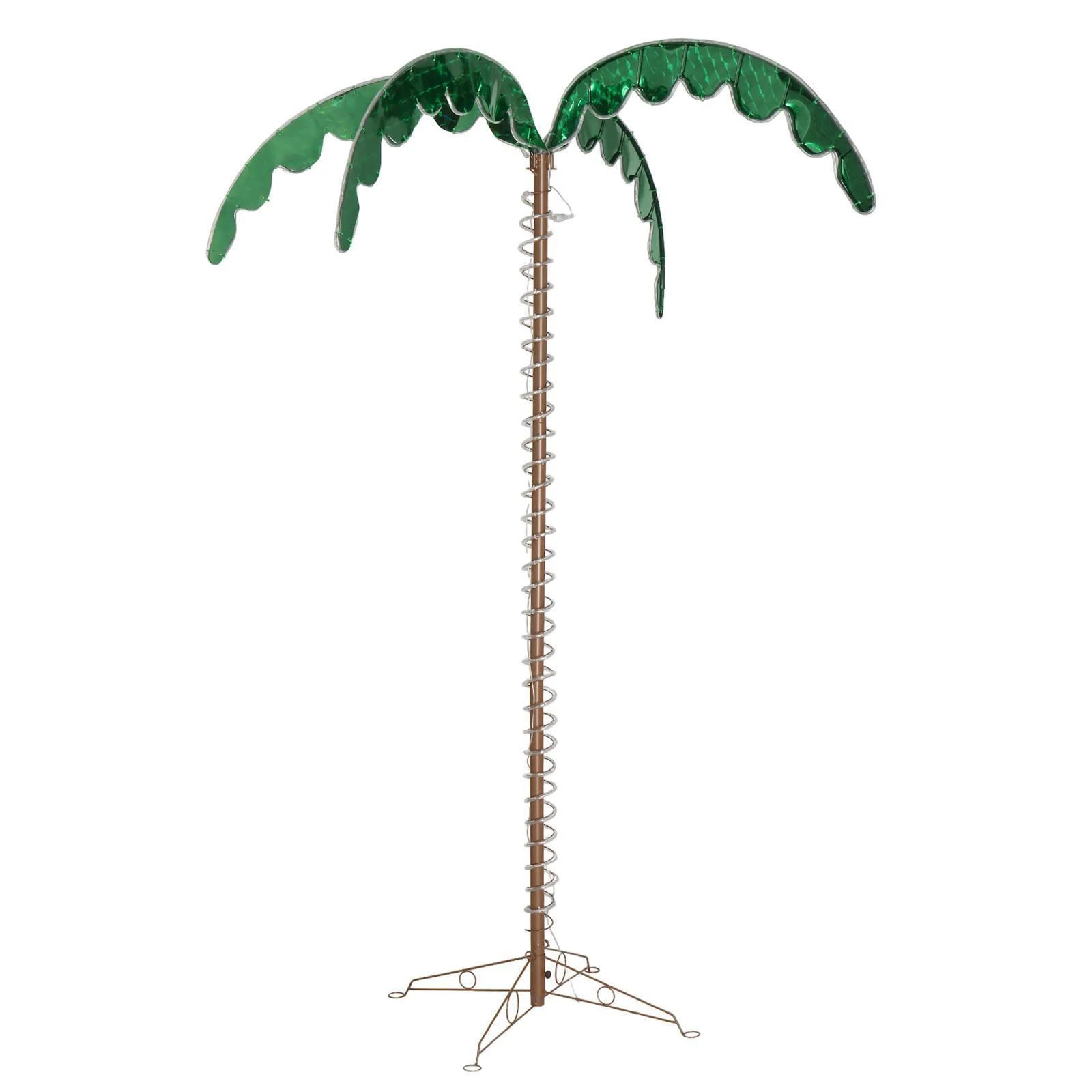7FT LED Lighted Coconut Tree Outdoor Artificial Tree Tropical with 306 Lights