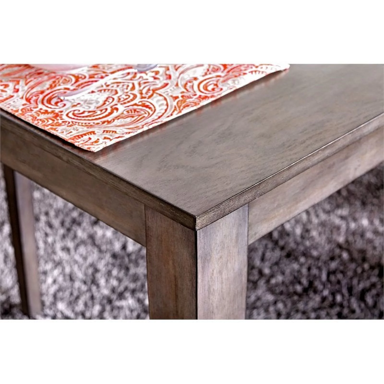 Furniture of America Alyssum Wood 7 Piece Counter Height Set in Weathered Gray