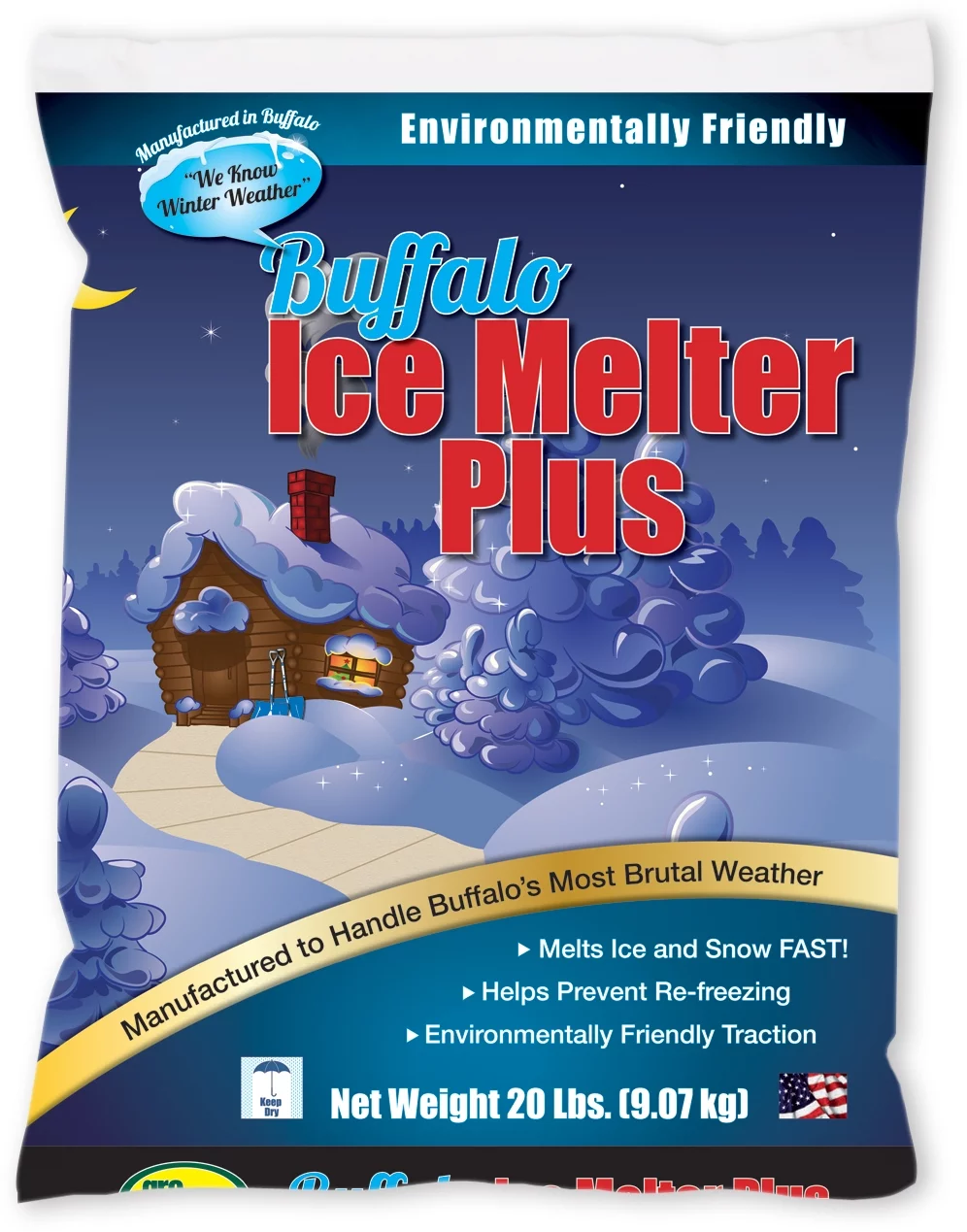 Buffalo Ice Melter Plus with Environmentally Friendly Traction Granules 20 lbs.