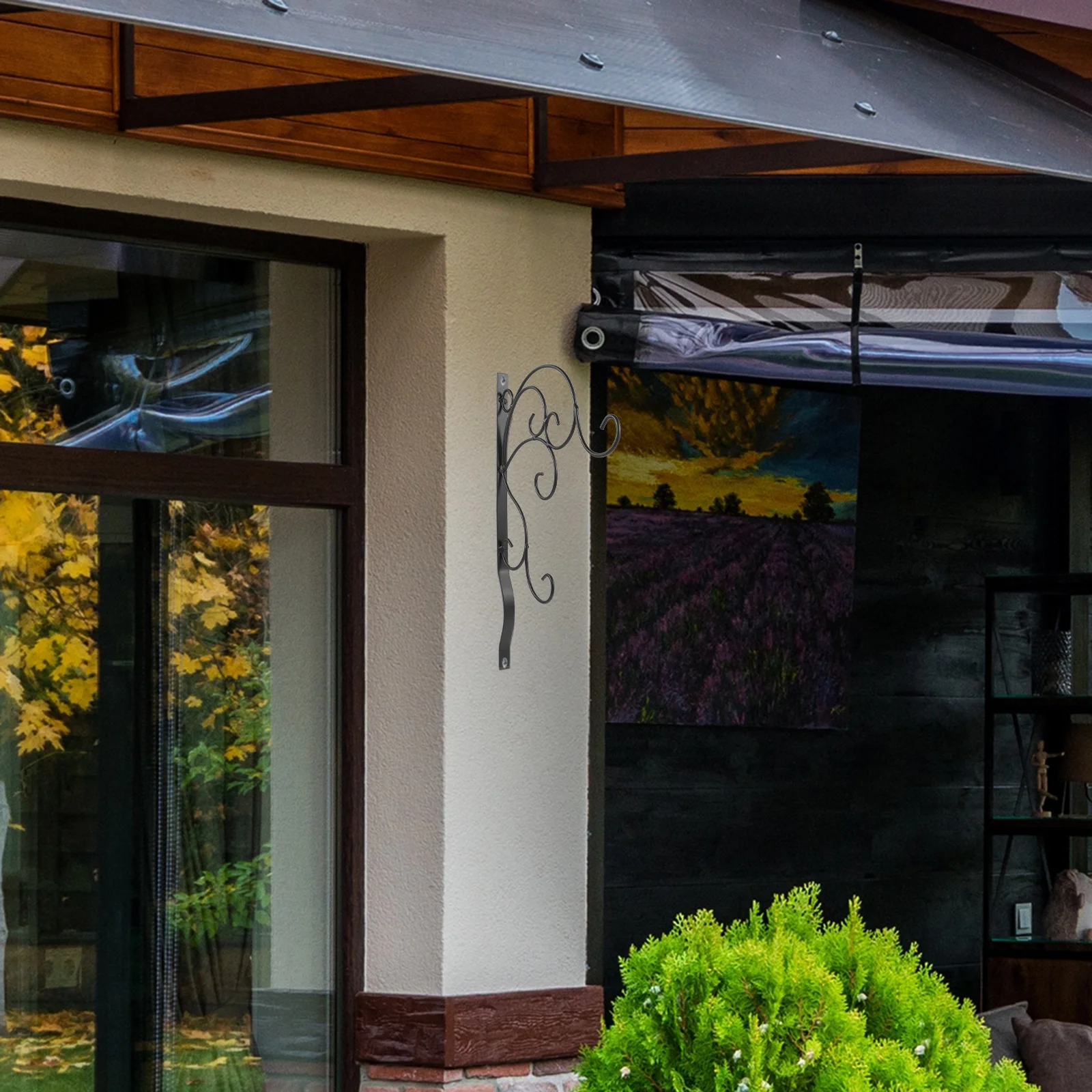 Outdoor Decoration Plant Hanger Stand Indoor Wall Planter Hook for Plants Hanging Rack Balcony Wrought Iron Basket