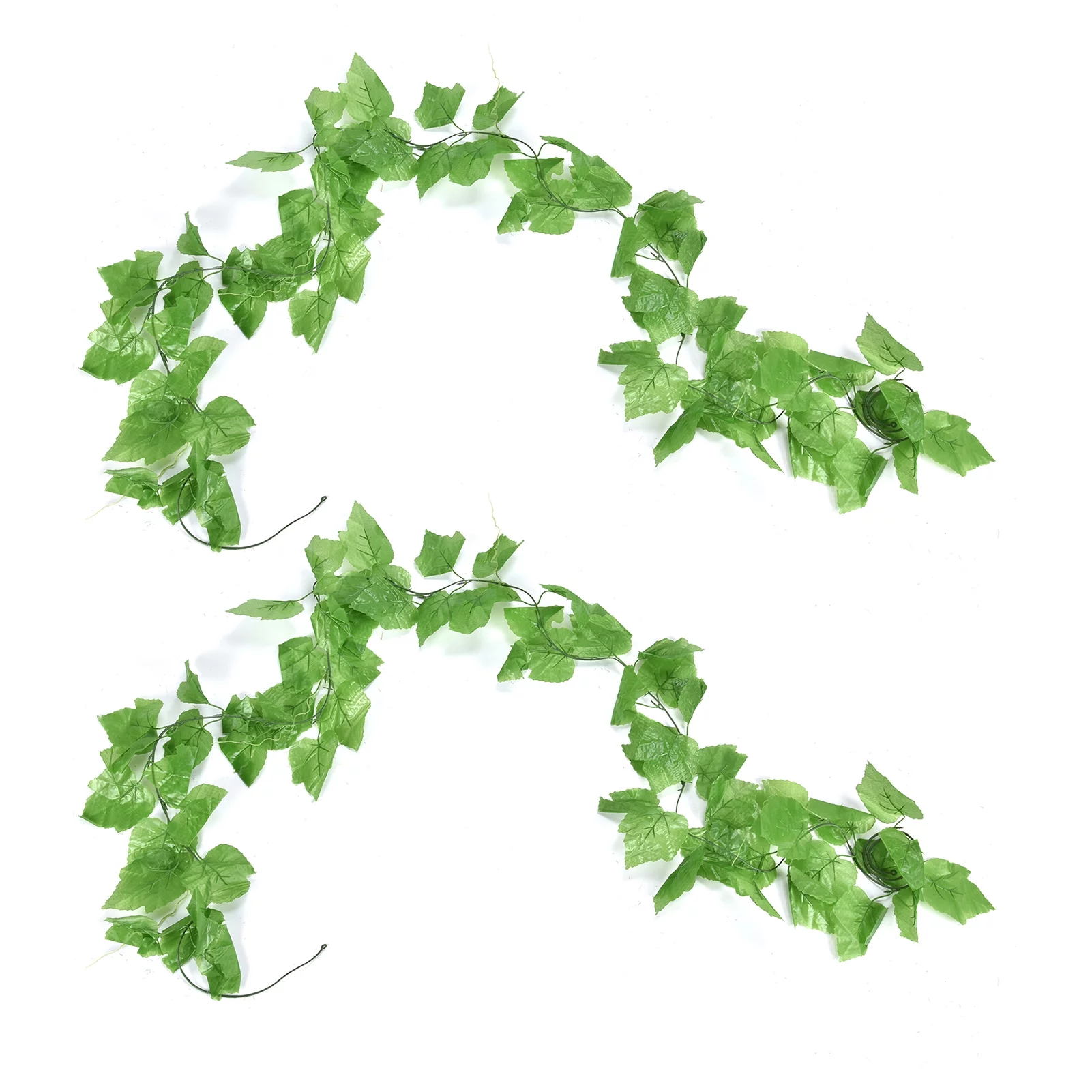 Buumin 2pcs Simulation Grape Leaf Rattan Green Plant Ceiling Decoration Vine Hanging Ornament for Air Conditioning Water Pipe