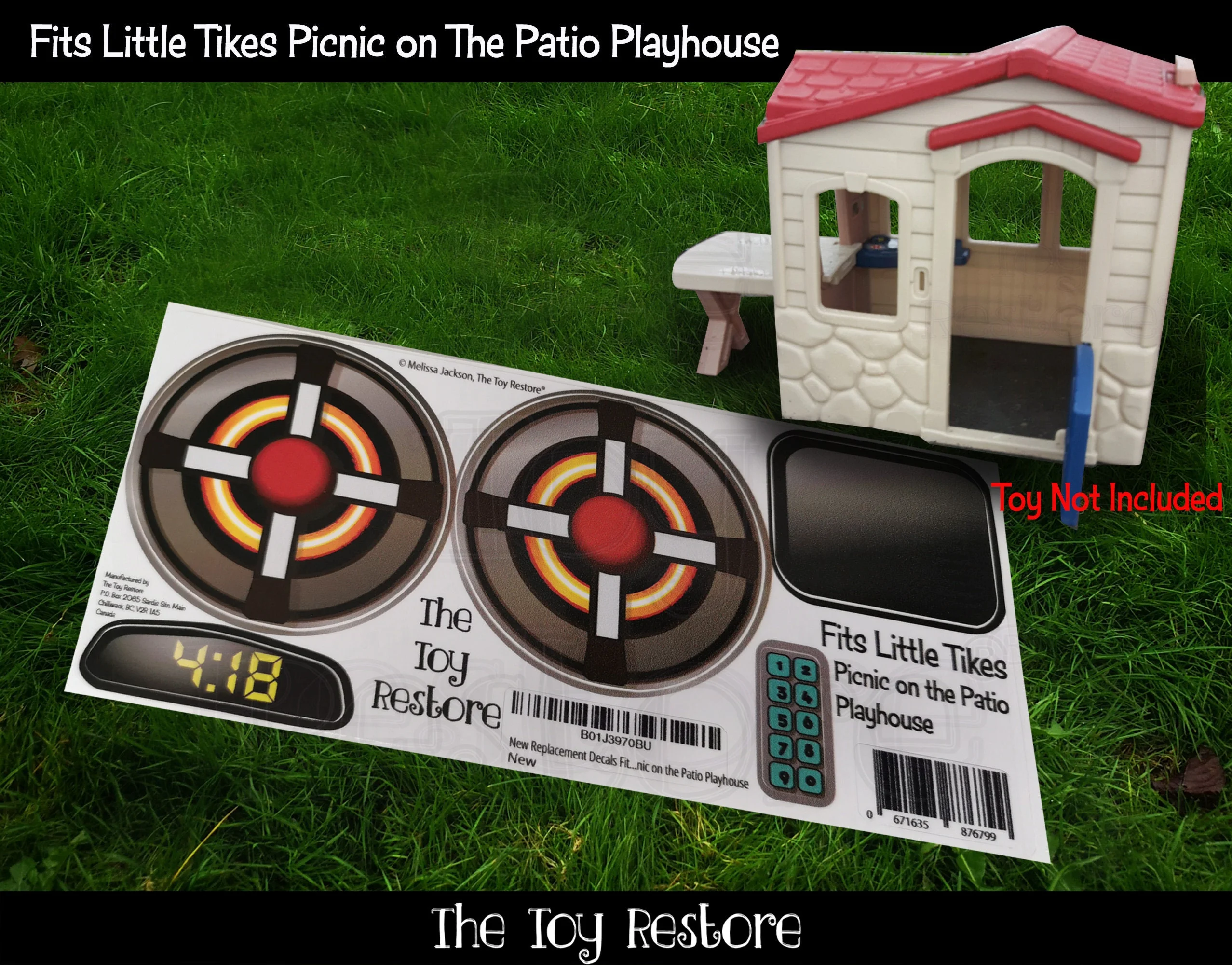 The Toy Restore Replacement Stickers fits Little Tikes Picnic on the Patio Playhouse Cubby Kids House