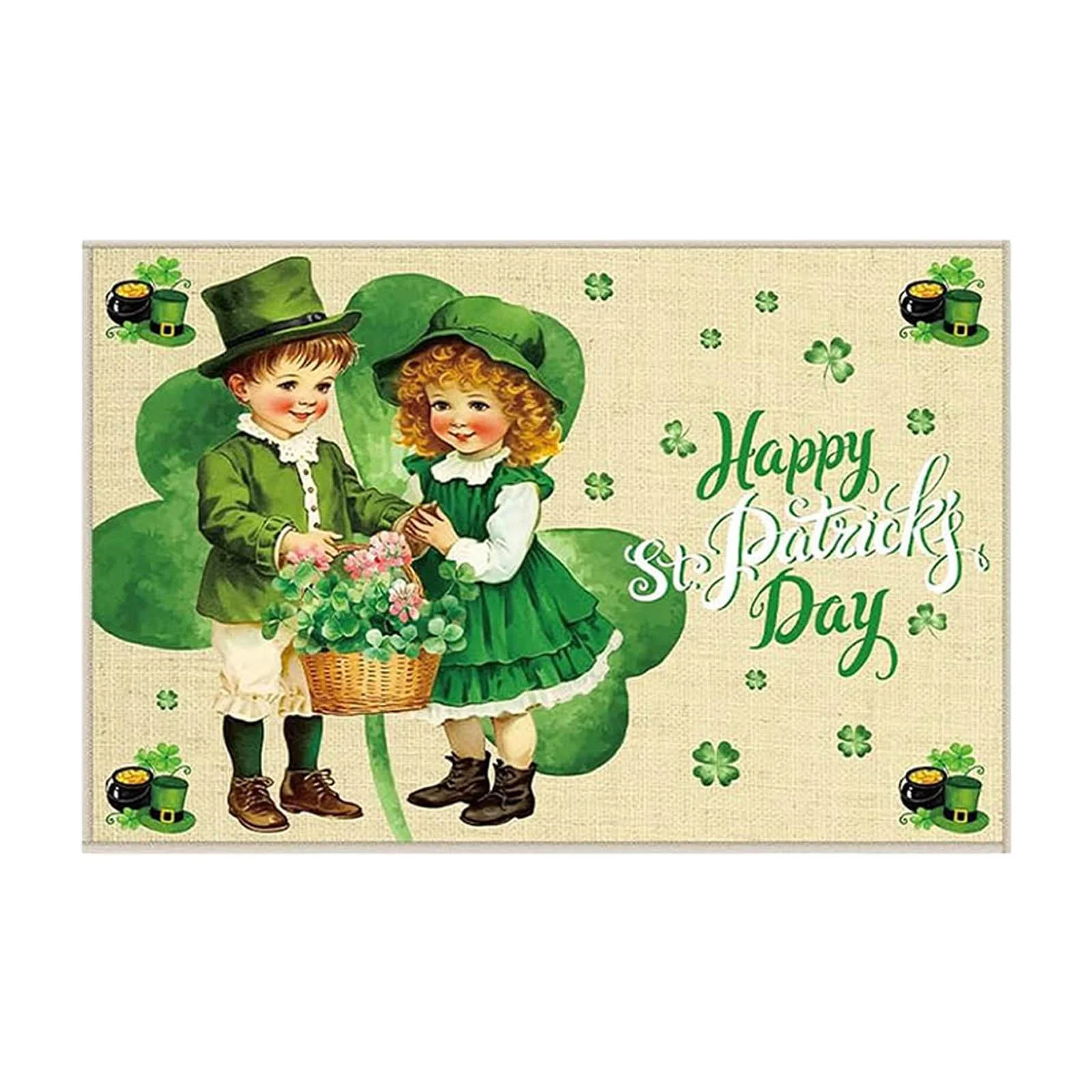 iju7gthy Carpet Rake to Fluff Carpet Handheld 4th of July Indoor St. Patrick's Day Carpet for Welcome Door Mat Indoor Outdoor Non Slip Mat Gift Mat Funny Home Decor Mat 16*24 Inch