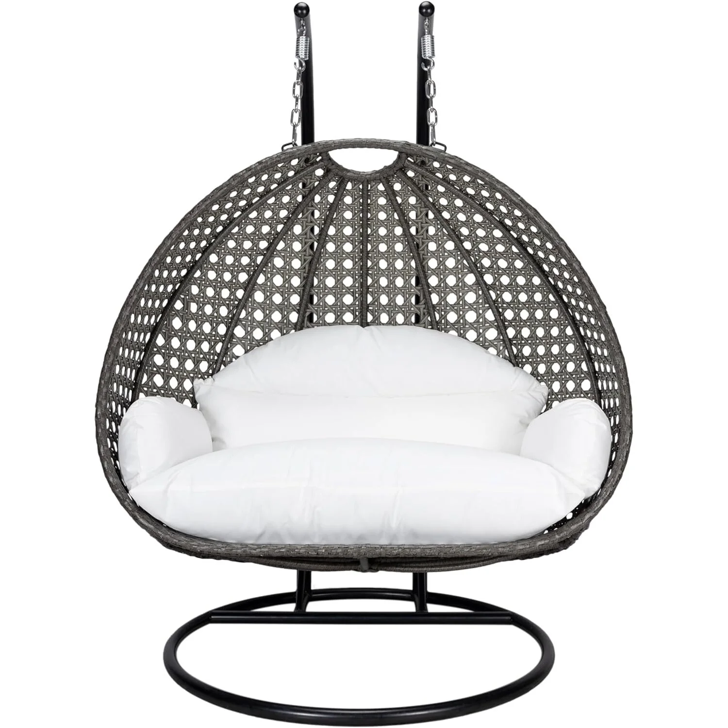 HomeStock Charcoal Country Cottage Hanging 2 Person Egg Swing Chair,White