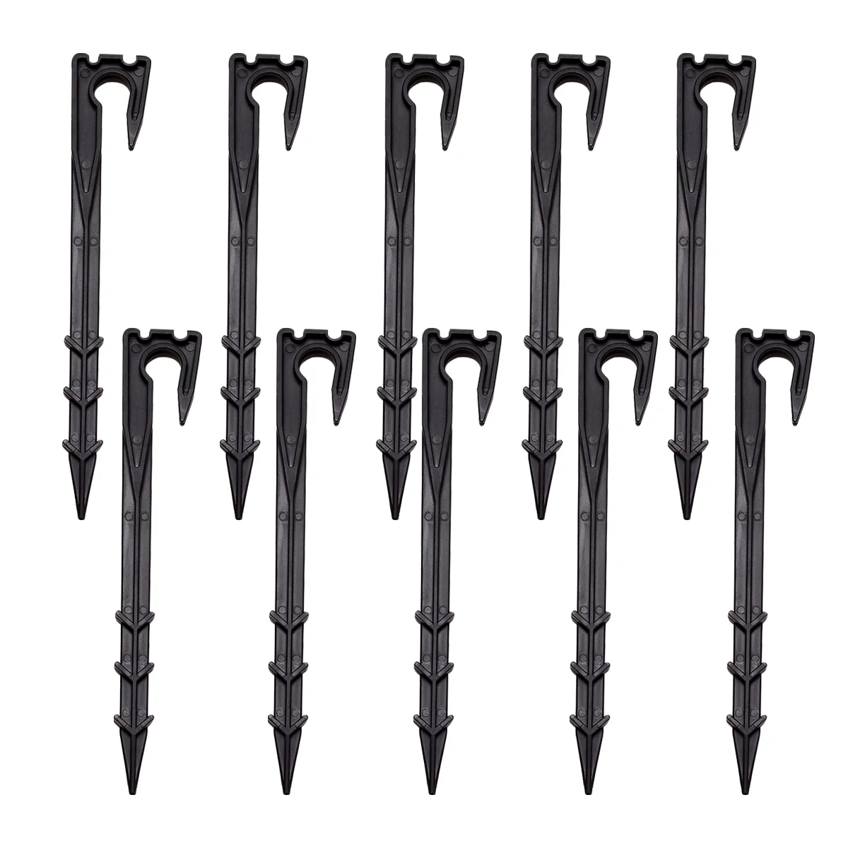 Gongxipen 10pcs Ground Stakes Drip Irrigation Fixed Rod Support Nails Not Easy To be Broken Stakes Multi-Purpose Fix Tools (Black)