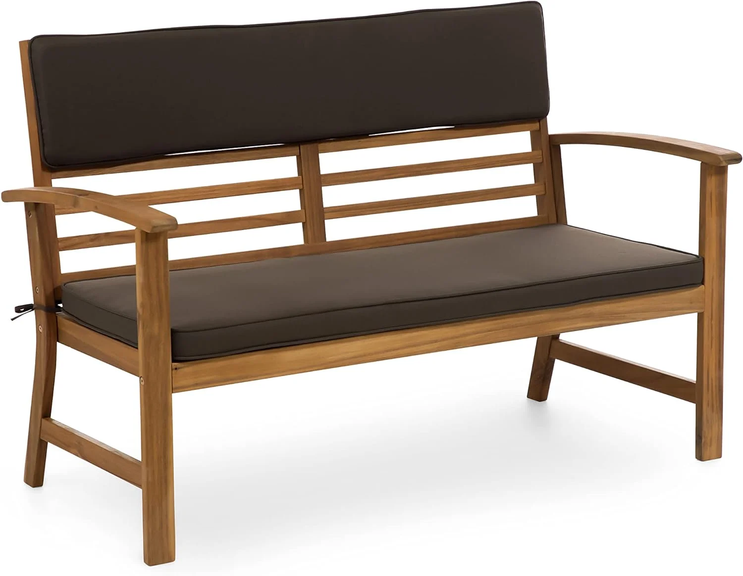 Dina Hana 4-Piece Outdoor Acacia Wood Sofa Set Water Resistant Cushions  Padded Patio Conversation Table Chair Set w/Coffee Table for Garden  Backyard  Poolside (Brown/Natural)