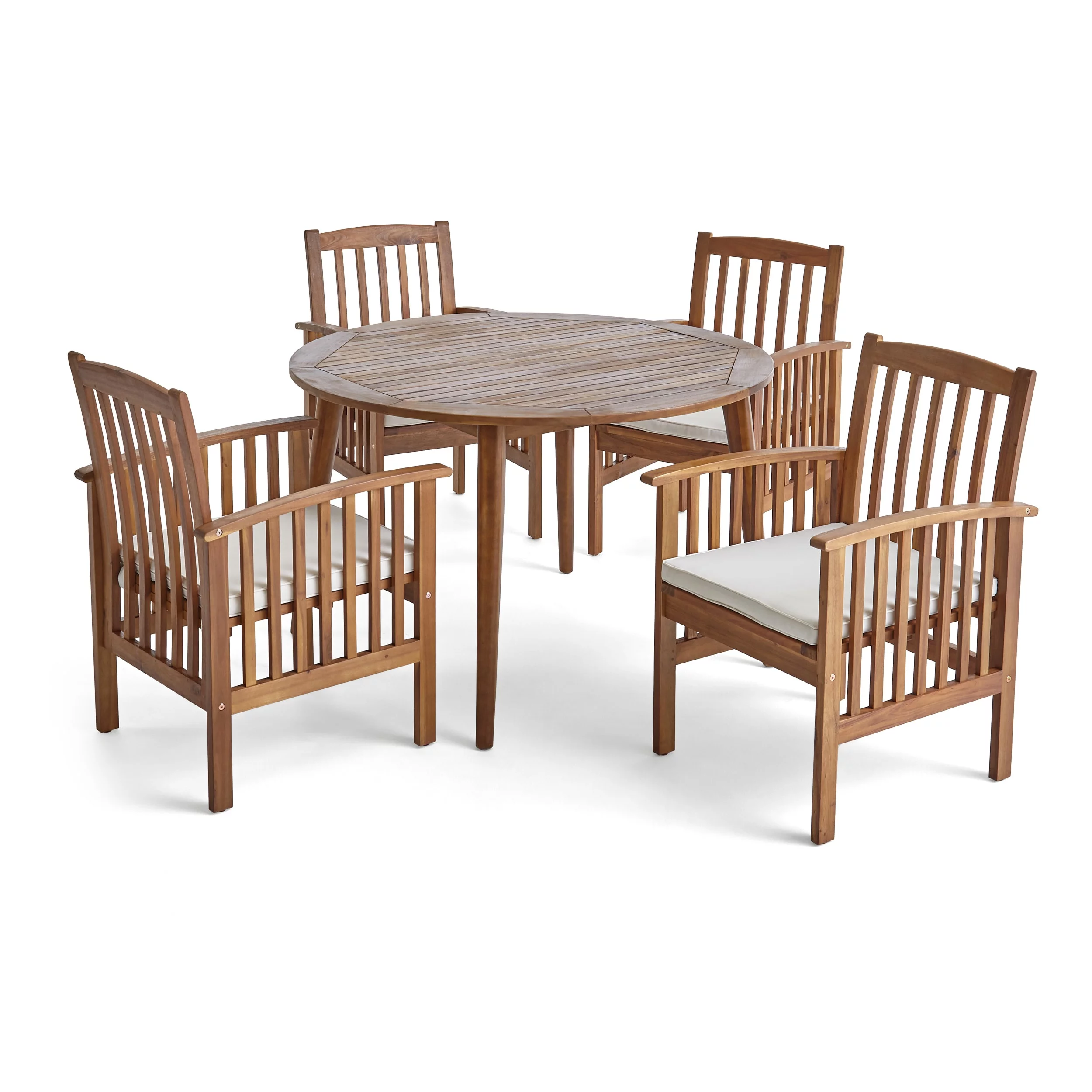 Christopher Knight Home Casa Cushioned Acacia 5-piece Dining Set by  gray finish + dark gray
