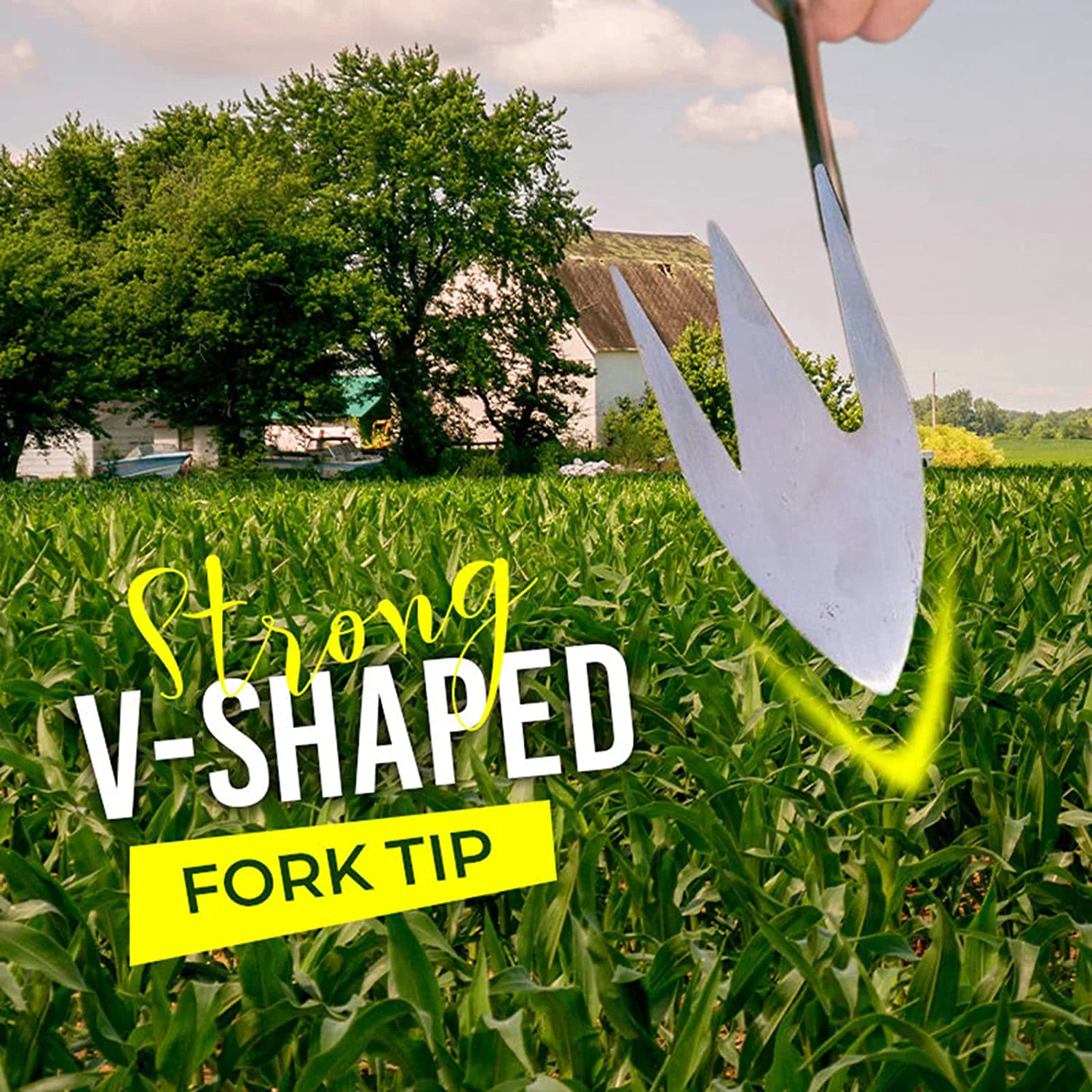 MAVLLY Weeding Artifact Uprooting Weeding Tool, Garden Weeding Tools, Manganese Steel Forged Weed Puller 4 Teeth Dual Purpose Weeder, High Strength Hand Remover Tool for Garden (12 Inch Wooden Handle)