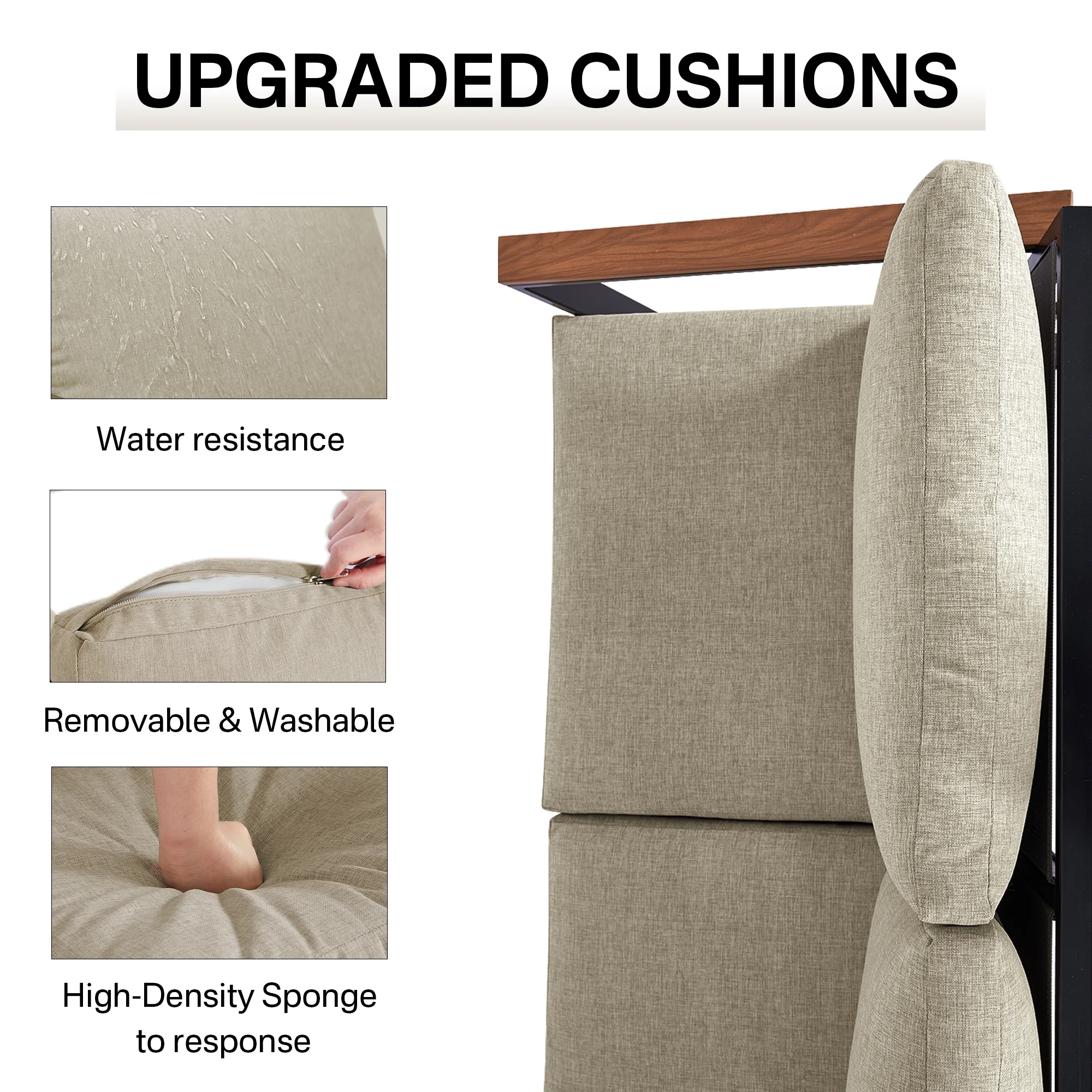 Natural Expressions 4 Pieces Conversation Set, Beige Rectangular Modern Patio Furniture Set