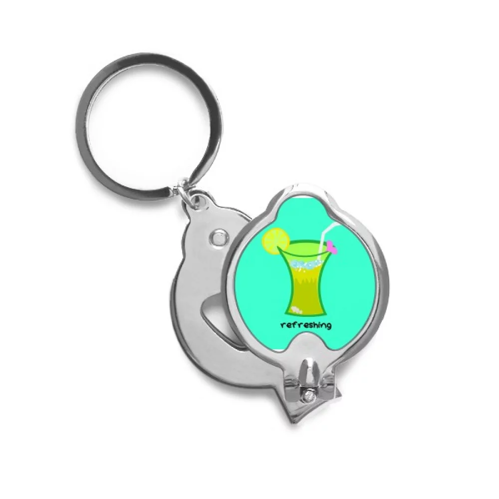 Lime Scrawl Summer Drink Beverage Finger Nail Clippers Scissor Stainless Steel Cutter