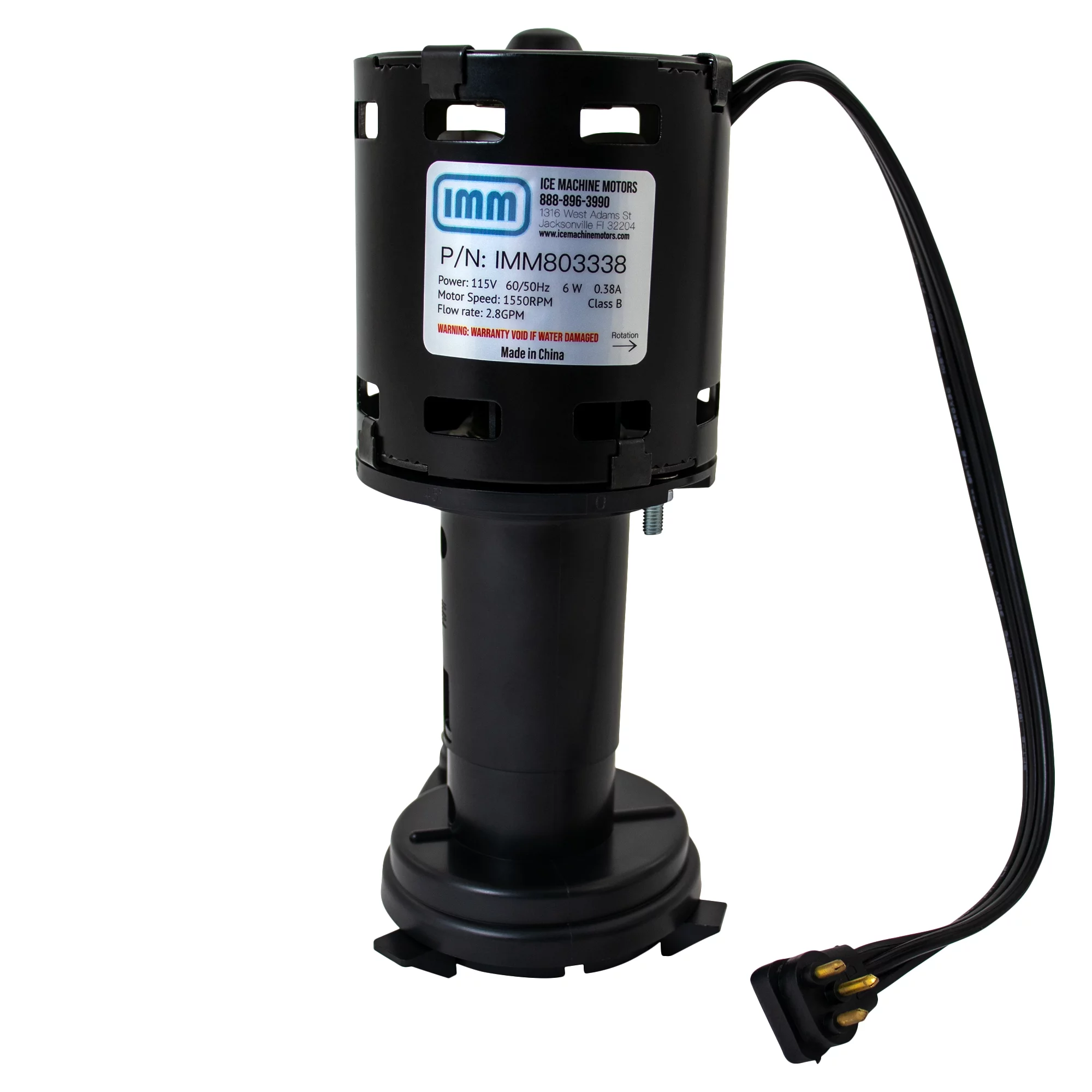 IMM Replacement for Hartell Ice Machine Pump Motor 803338 Model GPP-1MH-1P