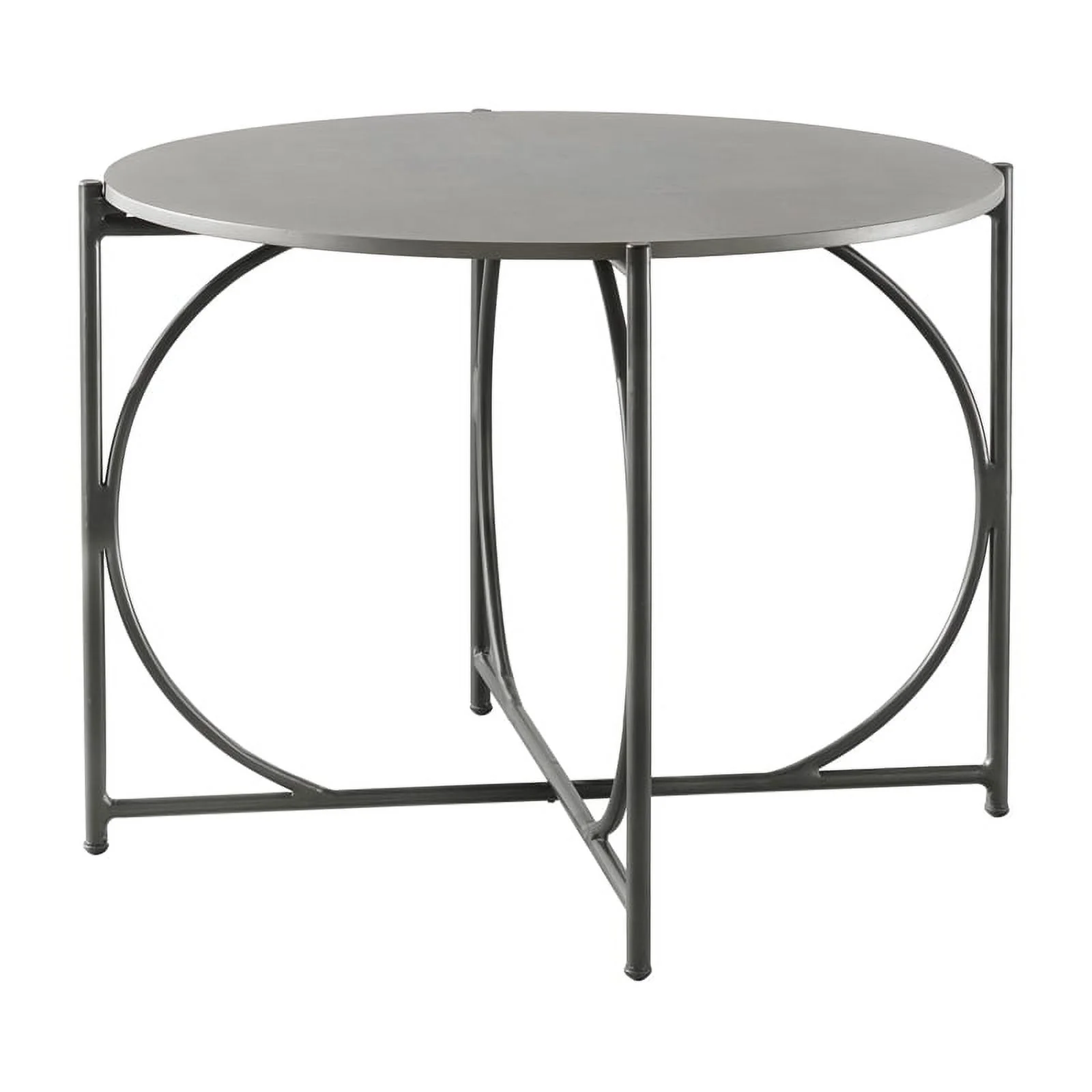 Home Square 30 Inch Height Outdoor Bistro Table in Black - Set of 2