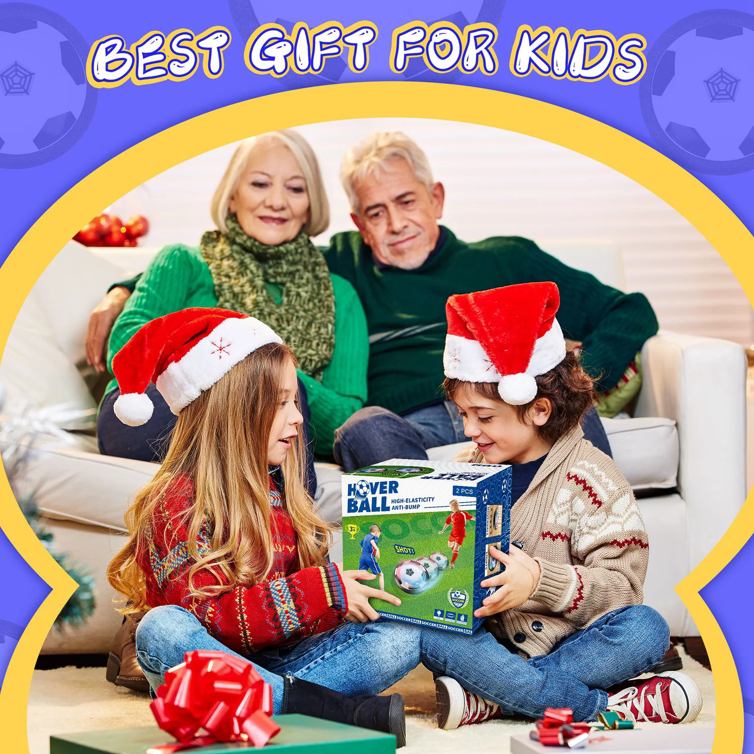 Huge Wave Hover Soccer Ball Toys for Boys & Girls, LED Soccer Ball with Foam Bumpers Indoor/Outdoor Games for Kids