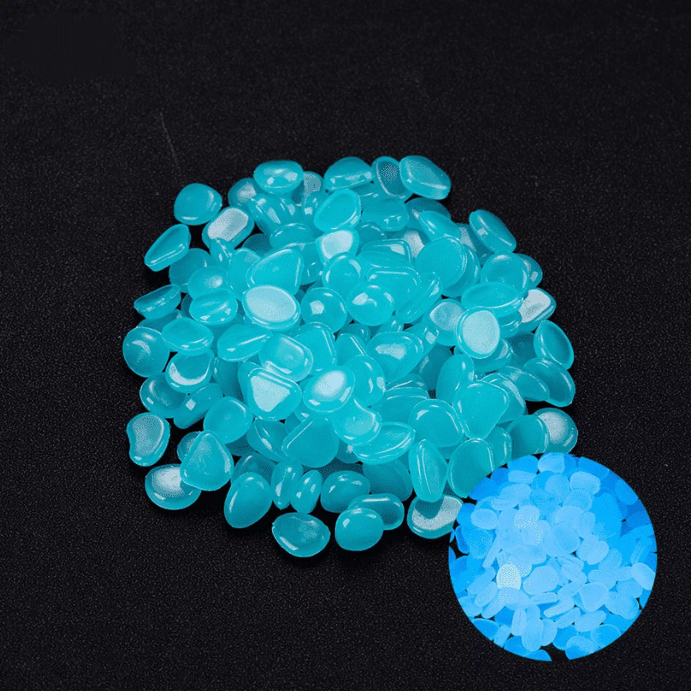 Fish Tank Rocks Glow in The Dark, Blue Resin Stones Pebbles for Garden/Fish Tank/Aquarium/Plant Pots,0.4 inch
