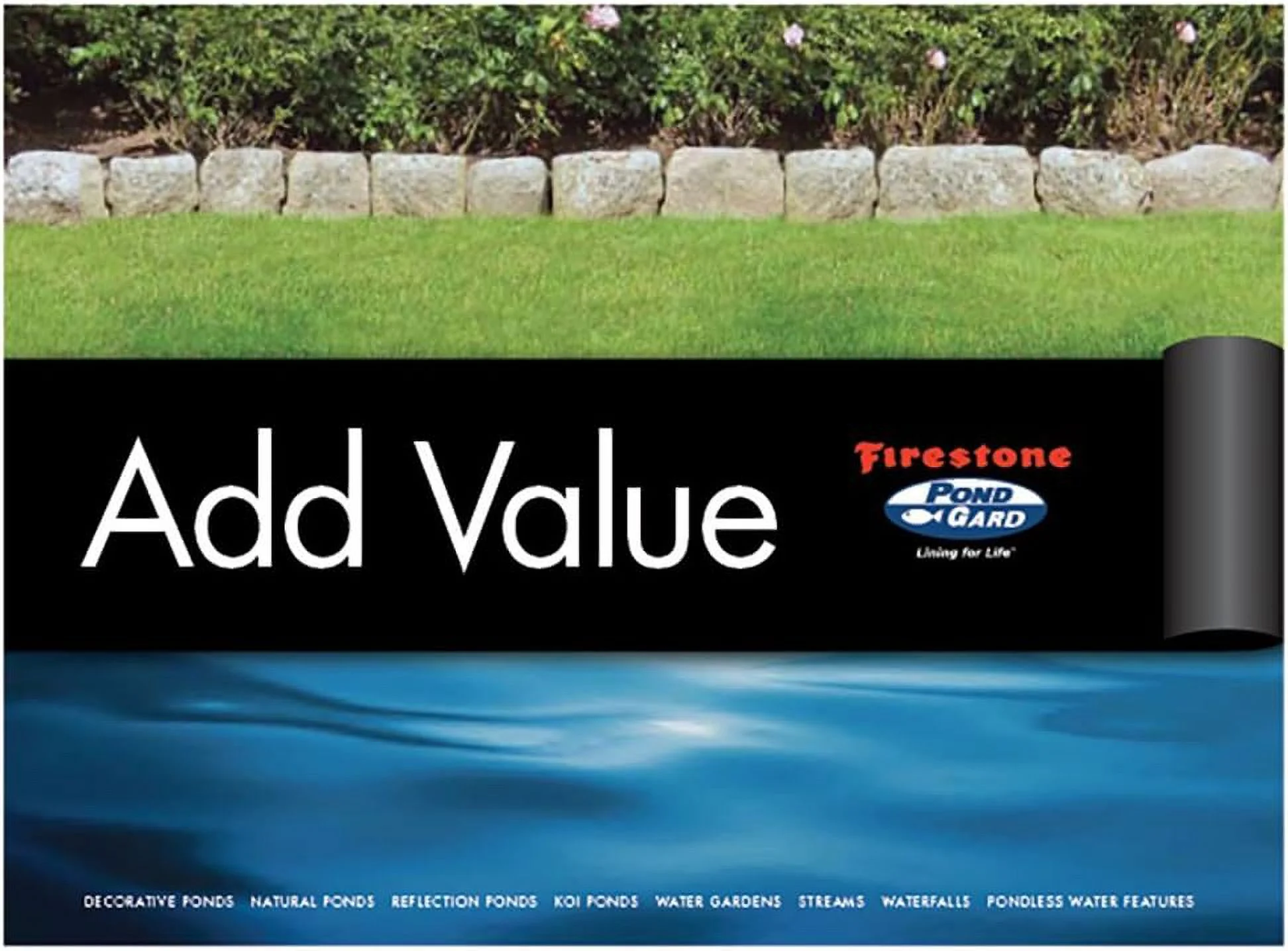 Firestone 45Mil EPDM Rubber Pond Liner 15Ft.X20ft.