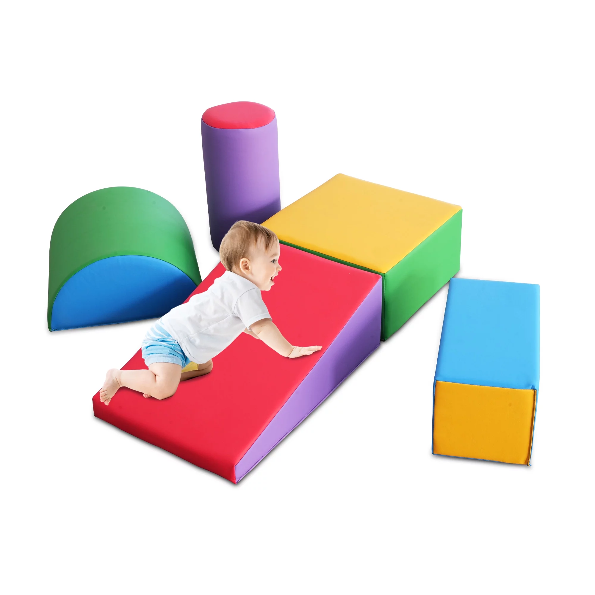 5-Piece Climbing Toys for Toddlers 1-3, Toddler Climbing Toys Indoor Playset, Safe Soft Foam Climbing Blocks, Indoor Active Play Structure for Toddlers and Kids for Home, Preschool and Daycare