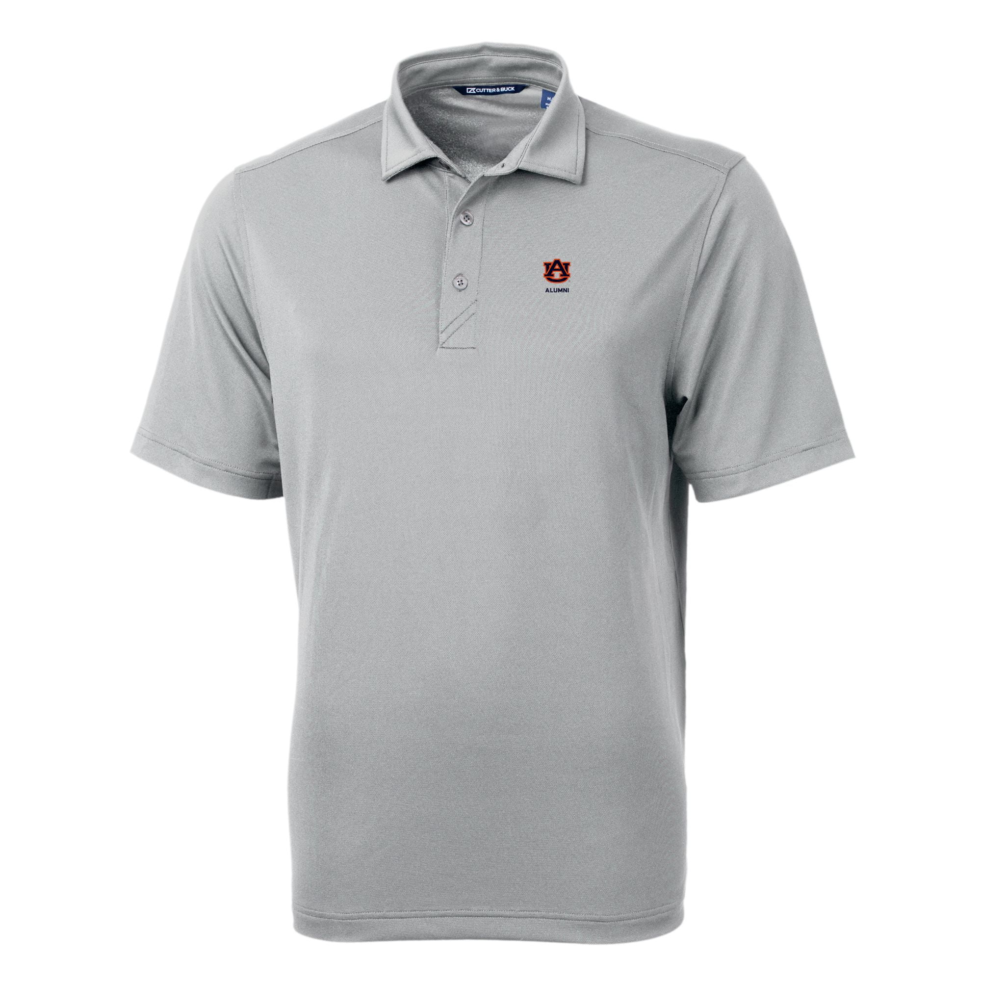 Men's Cutter & Buck  Gray Auburn Tigers Alumni Logo Virtue Eco Pique Recycled Polo