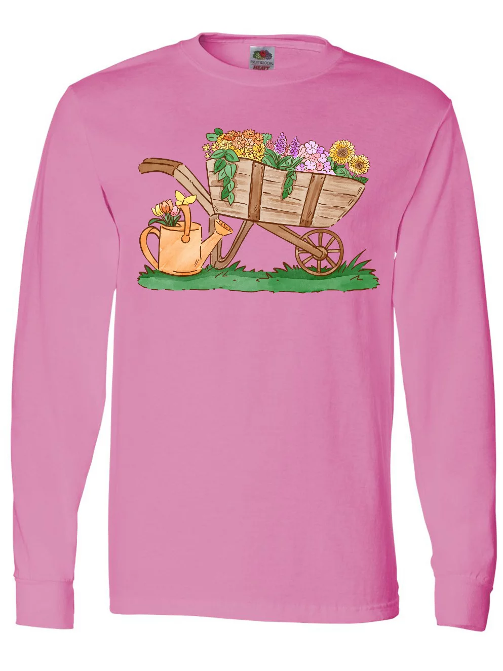 Inktastic Flower Wheelbarrow Long Sleeve T-Shirt