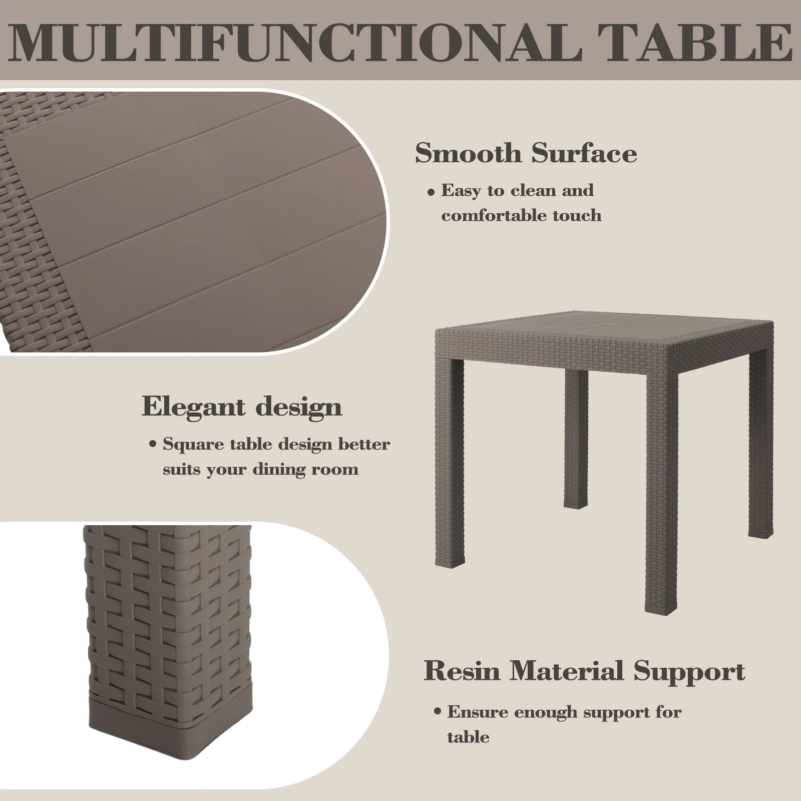 DIMAR GARDEN 5 Pieces Patio Dining Table Set with 4 Chairs