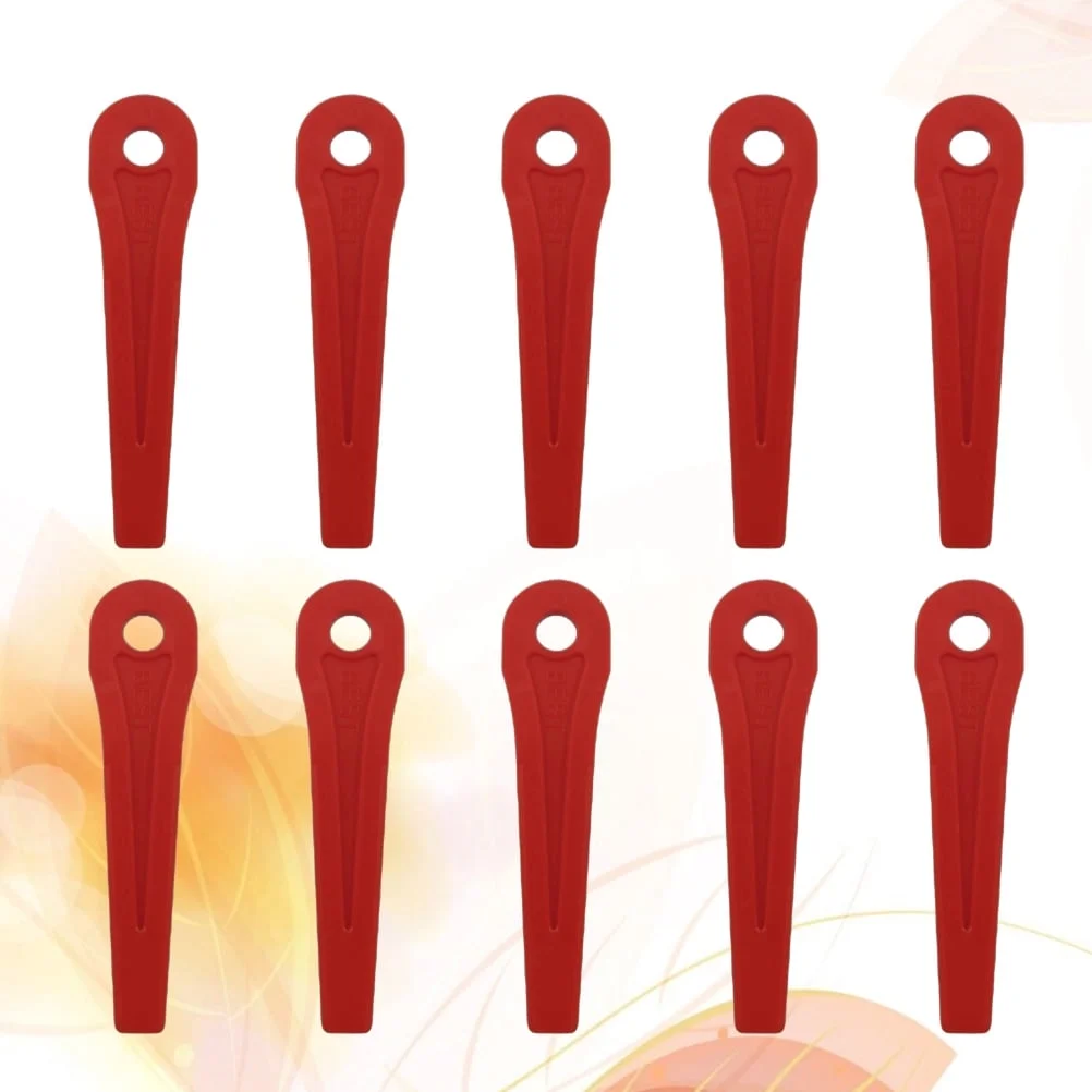 10pcs Nylon Mowing Petrol Electric Power Garden Tools Lawnmowers Grass Strimmers Trimmers Durable Lawn Mower Parts (Red)