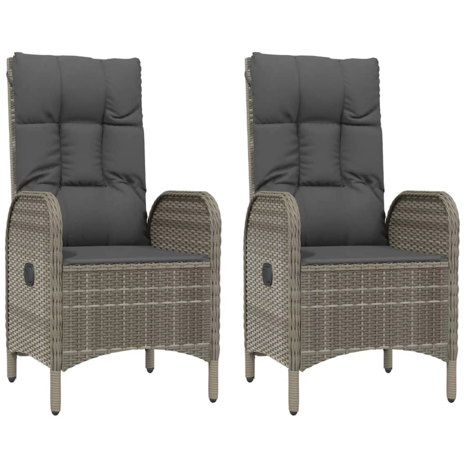 moobody Patio Chairs 2 pcs Poly Rattan Gray