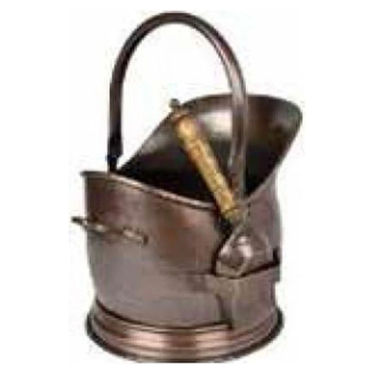 Coal Hod with Shovel & Two Handles, Antique Brass