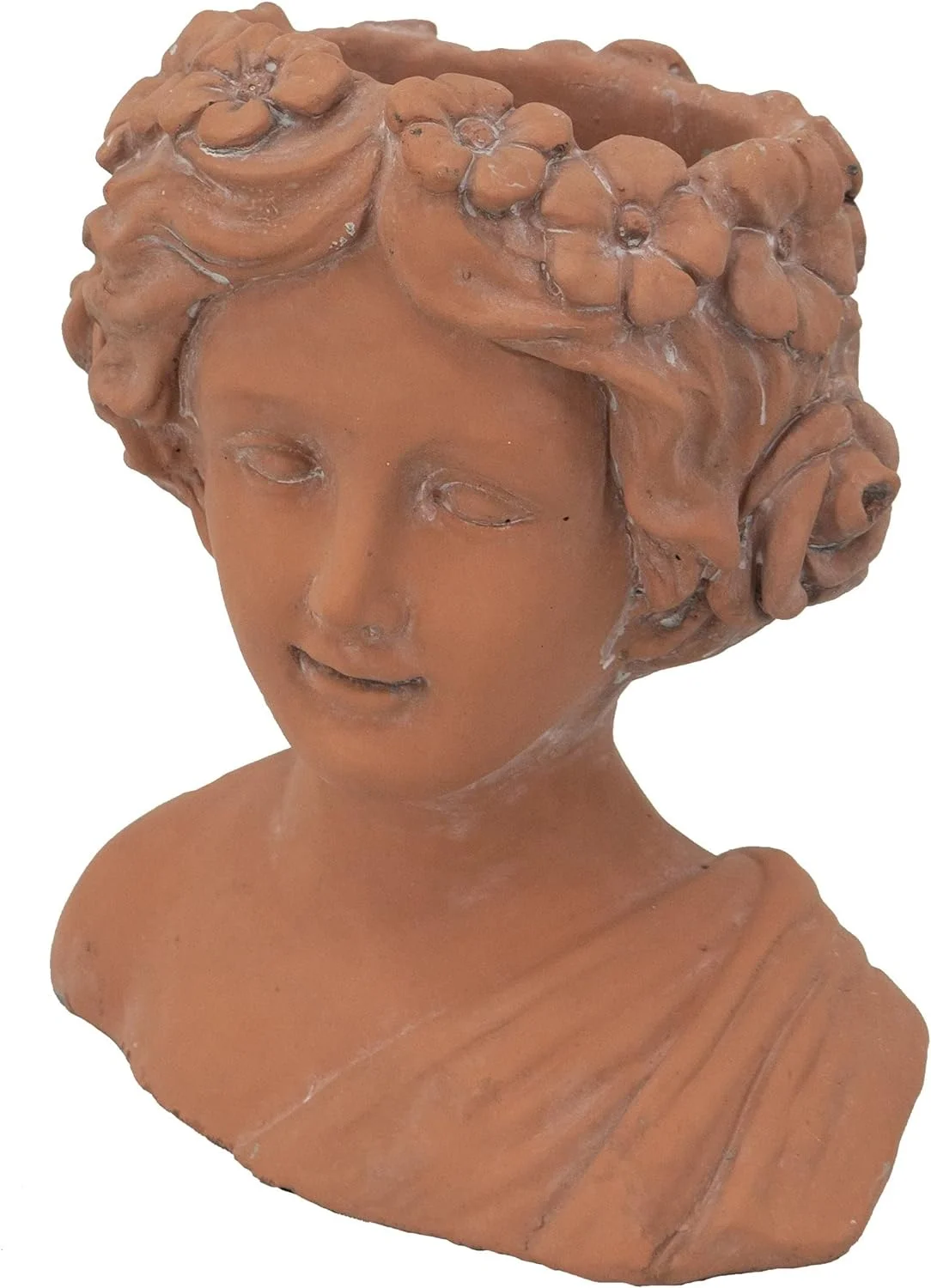 Planter Terracotta Brown Traditional Cement