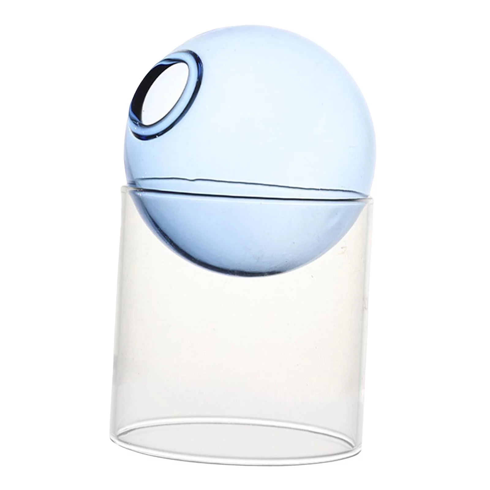 Vase,Transparent Glass Vase Home Decor,Flower Plants Glass Pots Decorative Ornament,Propagation Planter Terrarium Floral Arrangement,Window Home Party Exhibition Wedding Craft,Indoor Clear Blue
