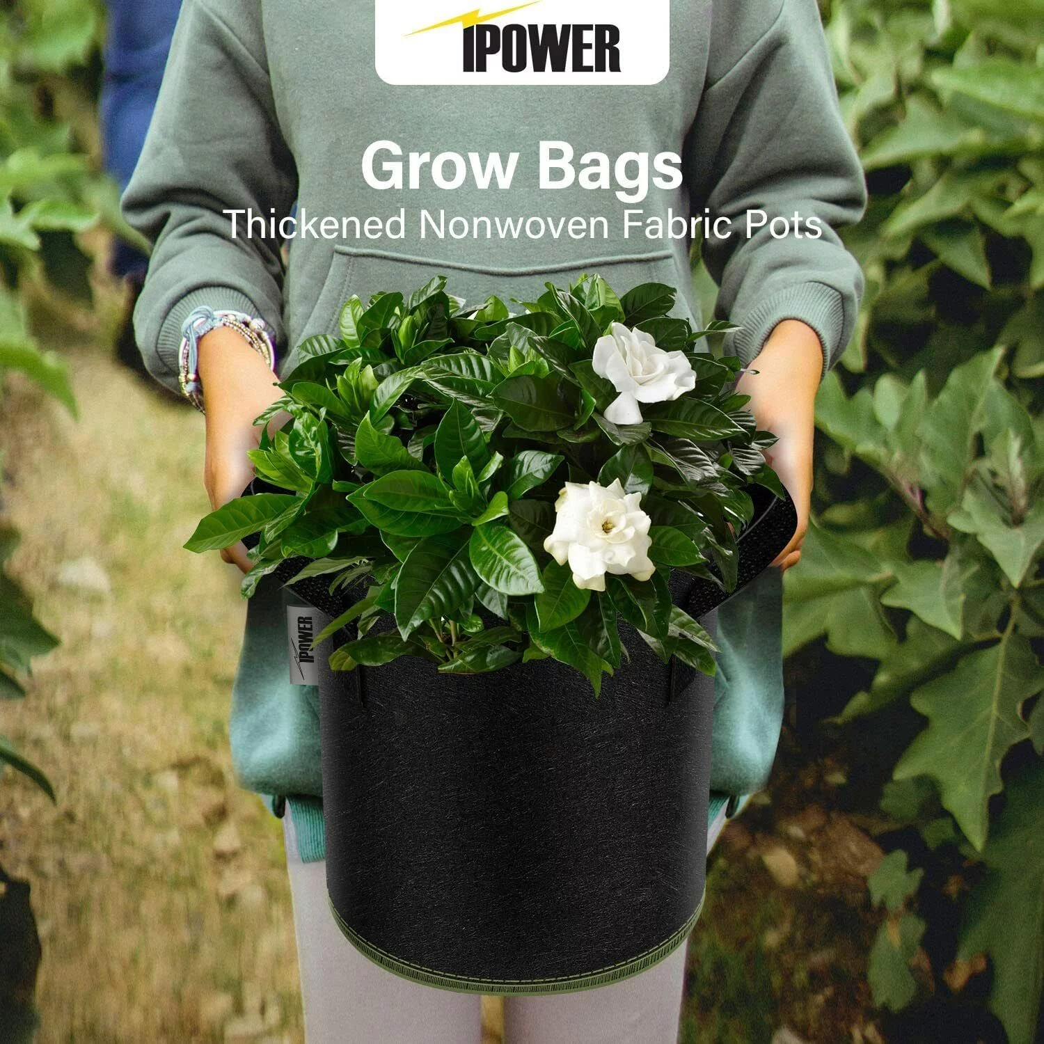 iPower 5-Pack, Grow Bags, Thickened Nonwoven Fabric, Pots Container, 3 Gallon