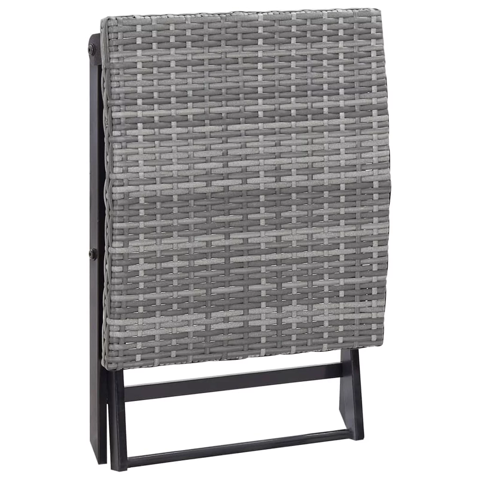 walmeck Folding Stool Poly Rattan Gray