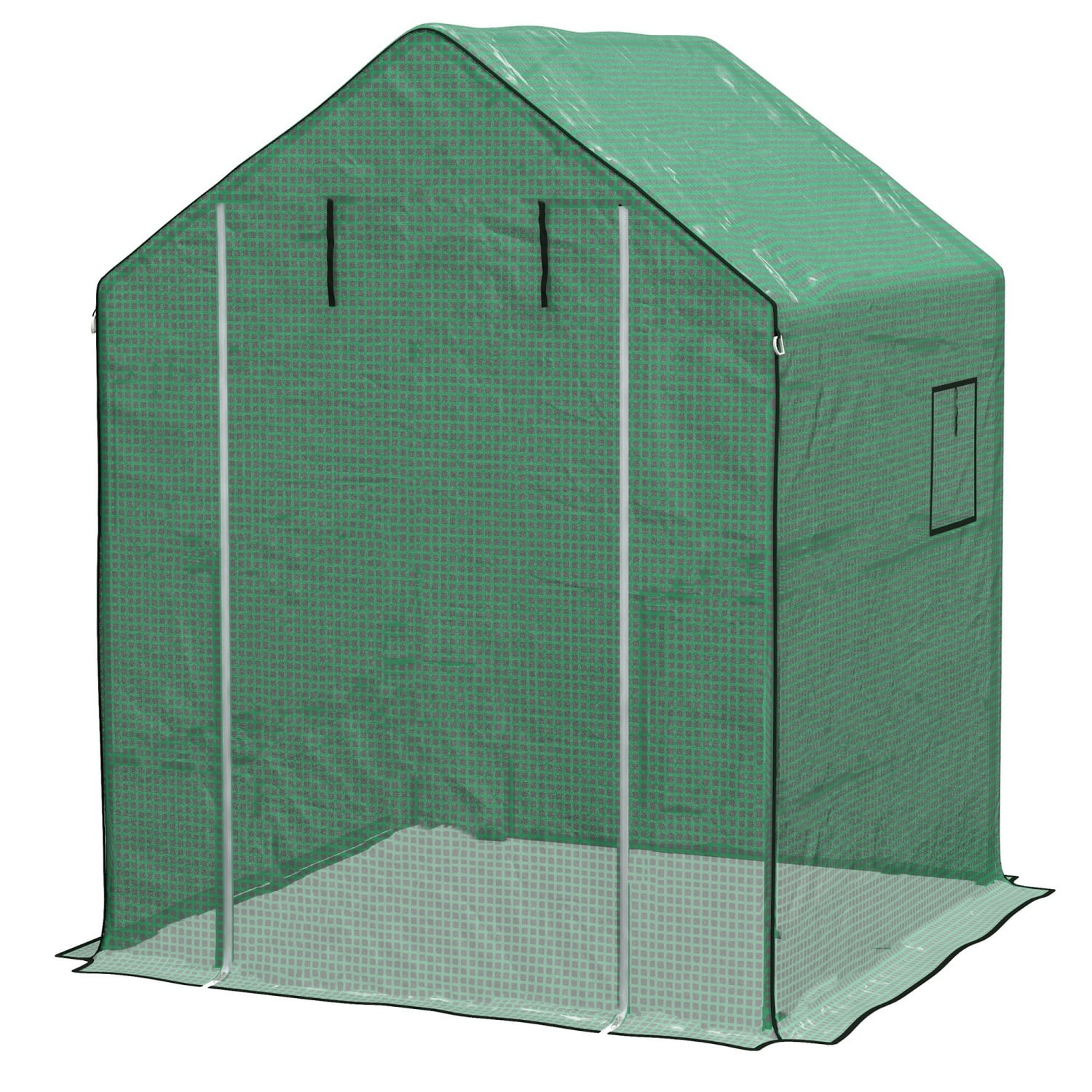 LEIYEHOOM 1 Piece Walk-in Greenhouse Replacement Cover for 01-0472 w/ Roll-up Door and Mesh Windows  55”x56.25”x74.75” Reinforced Anti-Tear PE Hot House Cover (Frame Not Included)  Green