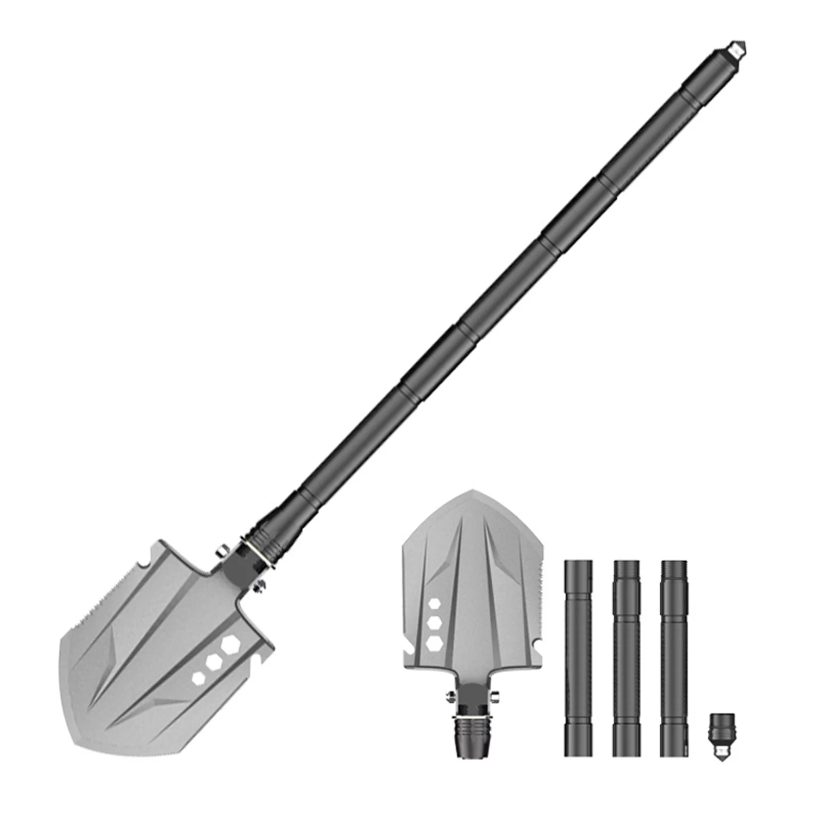 Dcenta  Folding Shovel Multi-Tool Camping Shovel Entrenching Tool for Car Survival Hiking Backpacking