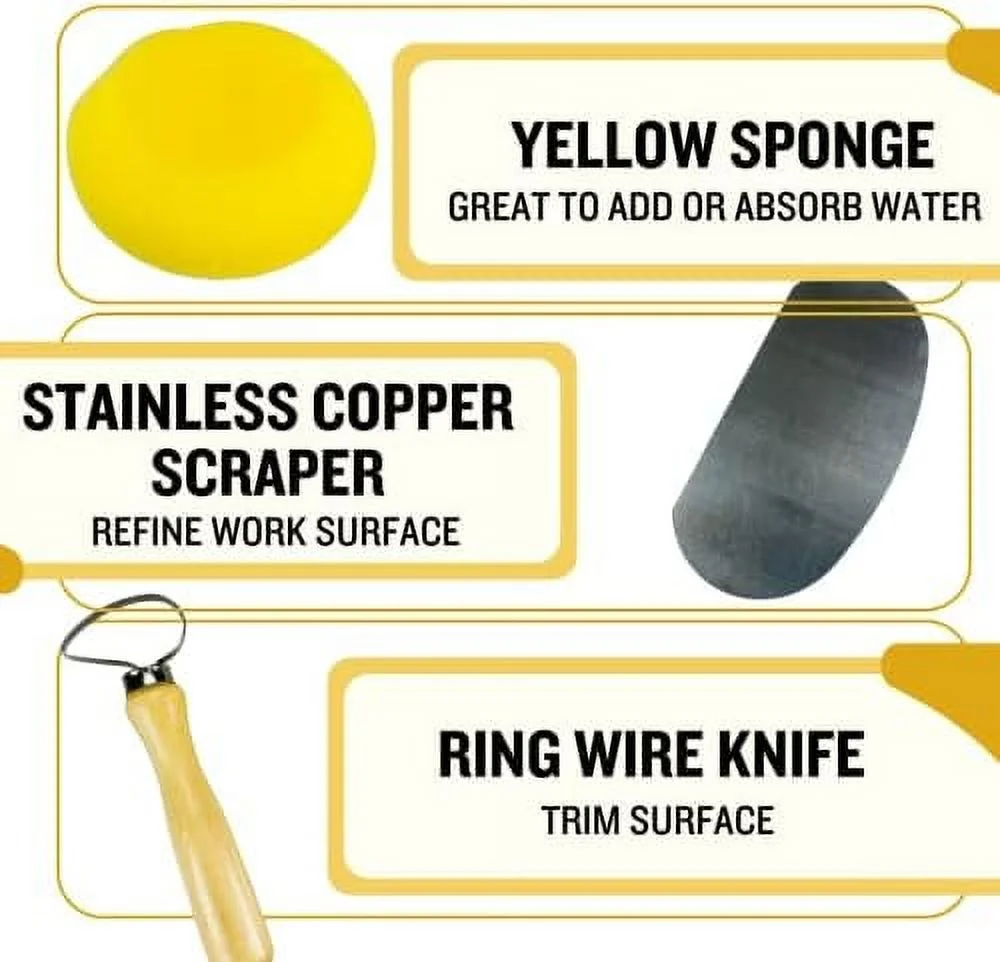 Best 8 Piece | Wheel Throwing Pottery Tool Kit | Ceramic Clay Tools Set | Clay Wax Pottery Tool Kit |Ceramics Wax Carving Sculpting Modeling Tools
