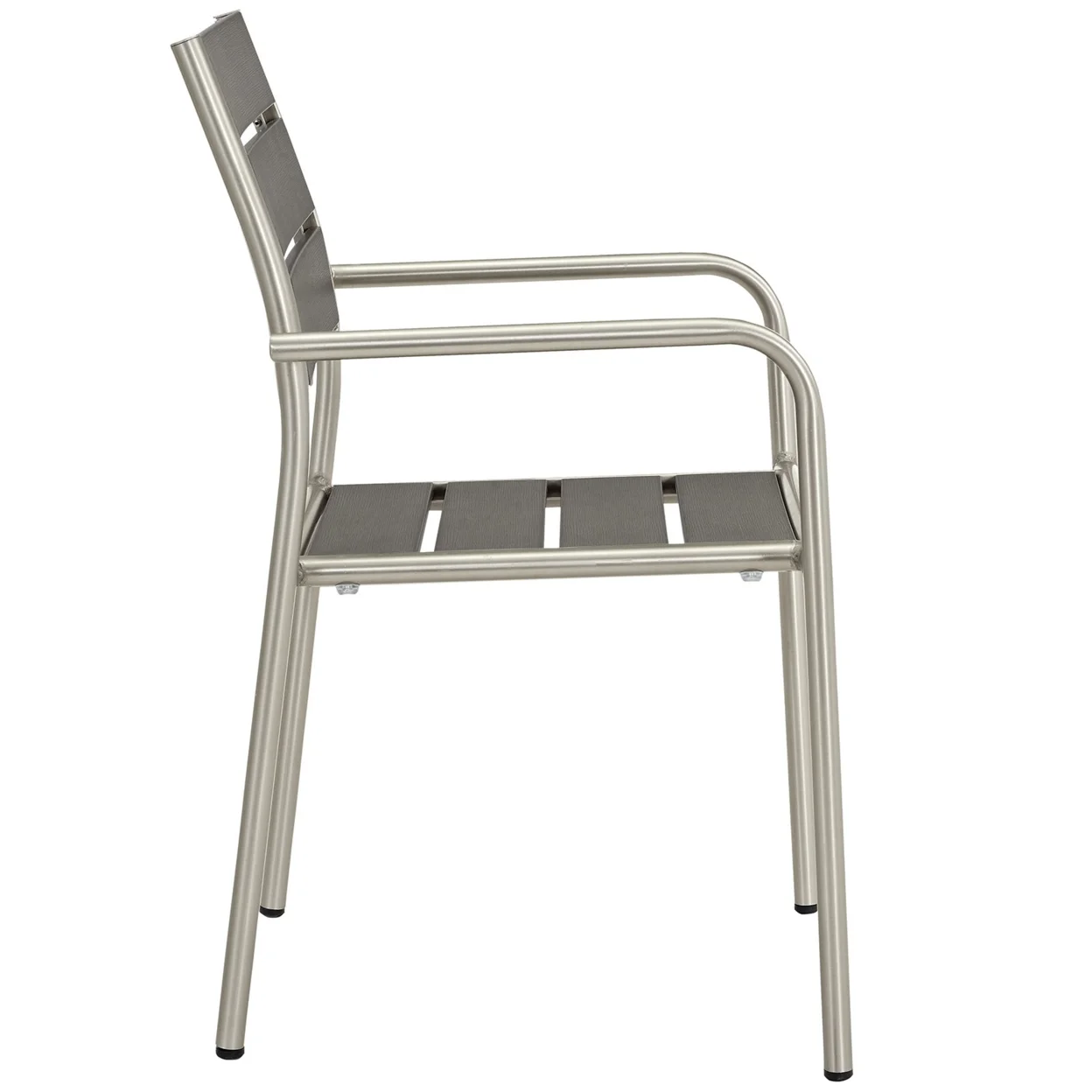 Silver Gray Shore Outdoor Patio Aluminum Dining Chair