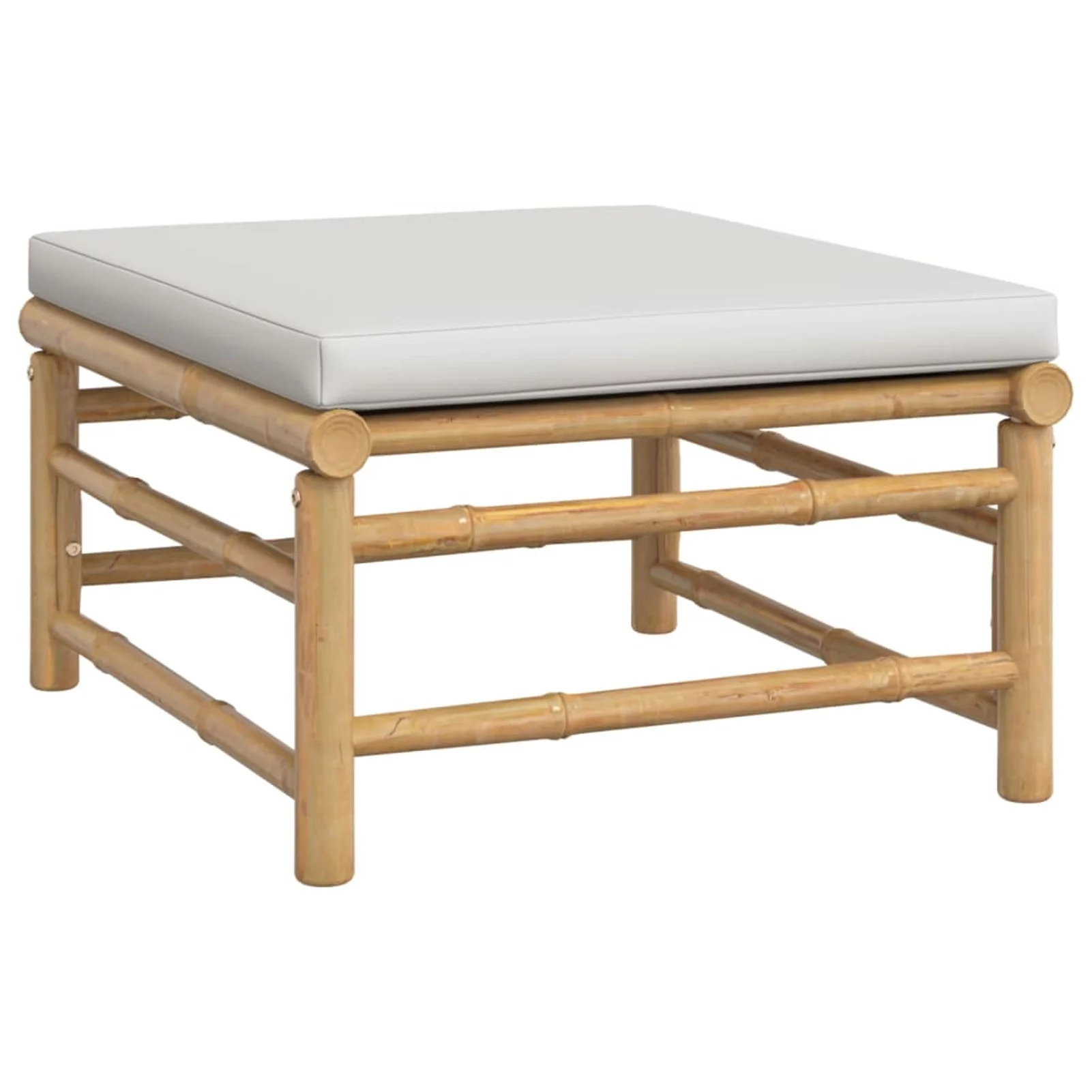 moobody 6 Piece Patio Set with Gray Cushions Bamboo