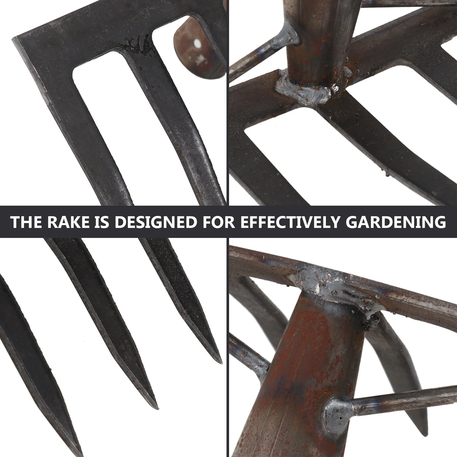 Gongxipen 1Pc Plowing Grass Rake Agricultural Rake Farm Implement Gardening Tool Dark Grey