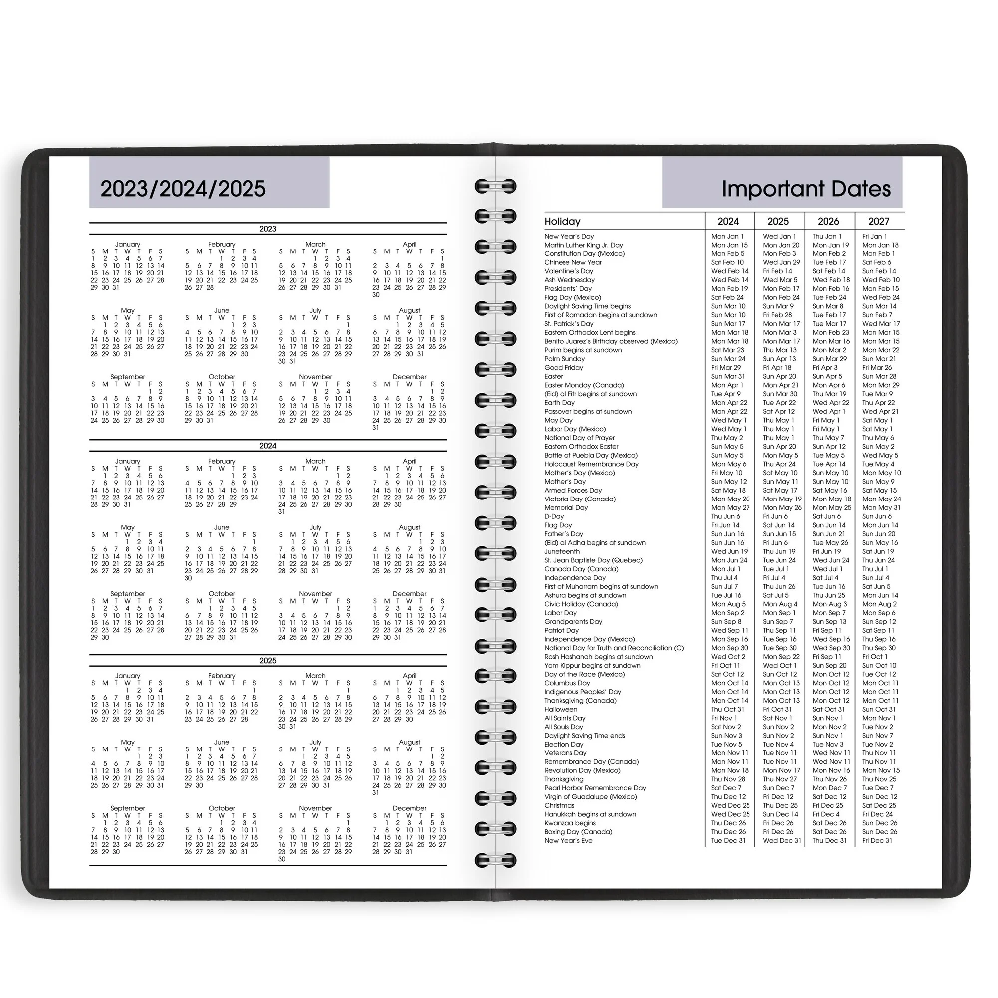 AT-A-GLANCE DayMinder 2024 Daily Appointment Book Planner Black Small 5 x 8 -