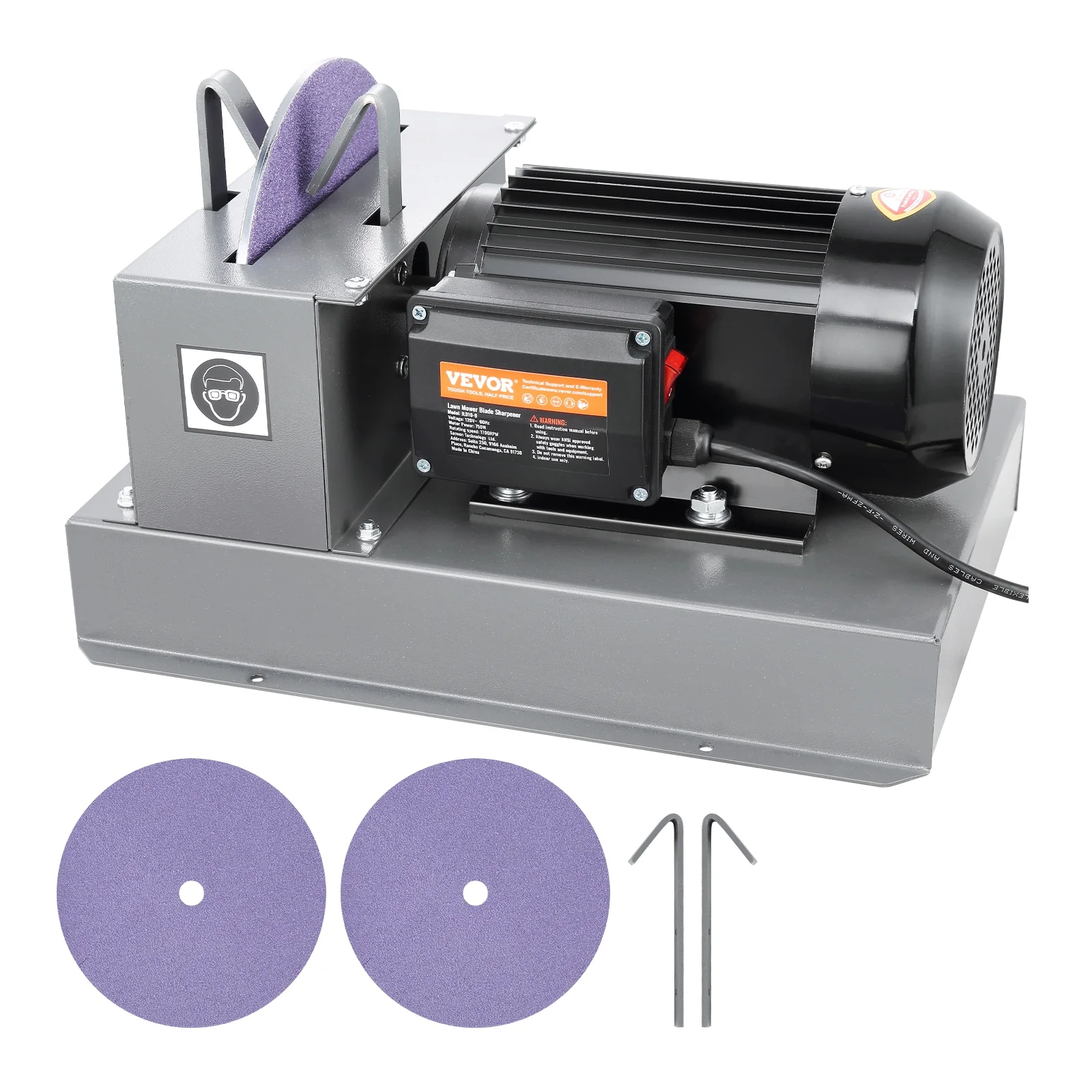 SKYSHALO Lawn Mower Blade Sharpener 1HP 750W with 9-inch Ceramic Grinding Wheel