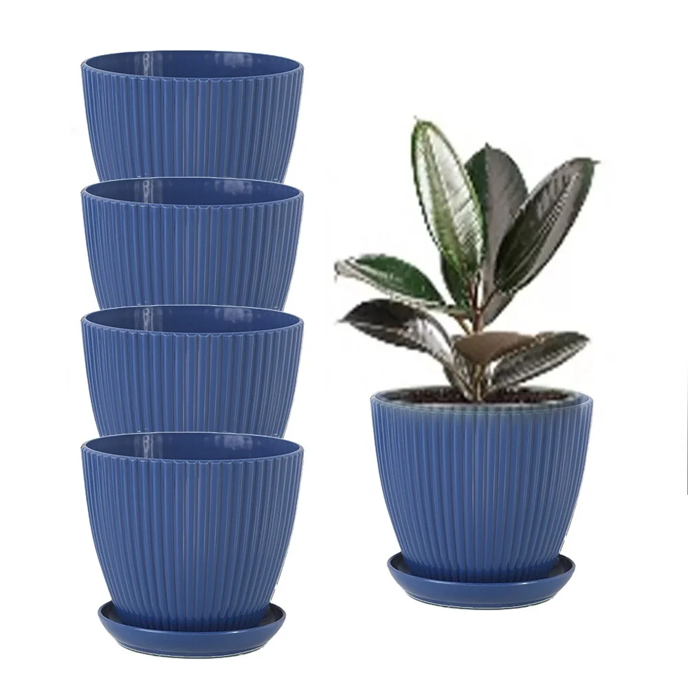 Minimalist Design 6-Inch Plastic Flower Pots - Ideal for Indoor and Outdoor Use