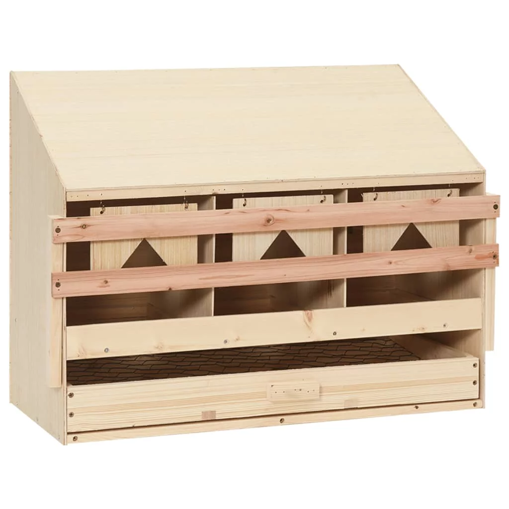 3-Compartment Solid Pine Wood Chicken Laying Nest - Spacious Design | Easy Installation | Durable Construction - 28.3x13x21.3 inches