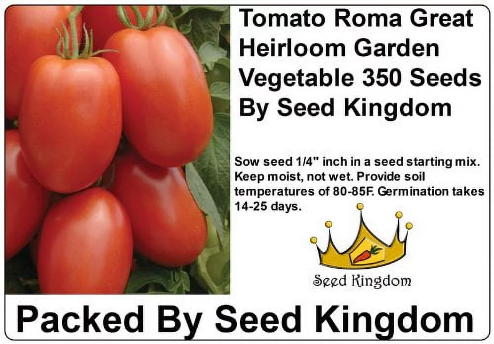 Tomato Roma Great Heirloom Garden Vegetable 350 Seeds By Seed Kingdom