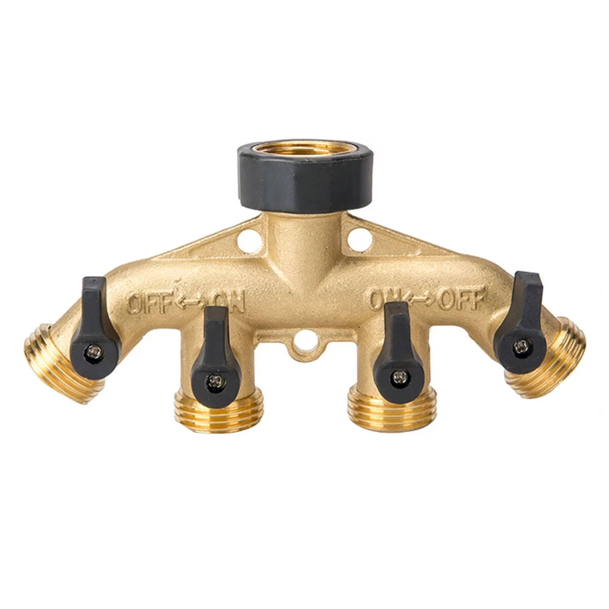 4 Way Brass Hose Splitter Drip Irrigation Plant Garden Tools Water Tap Converter Connector Splitter Hose Pipe Adapter for Garden