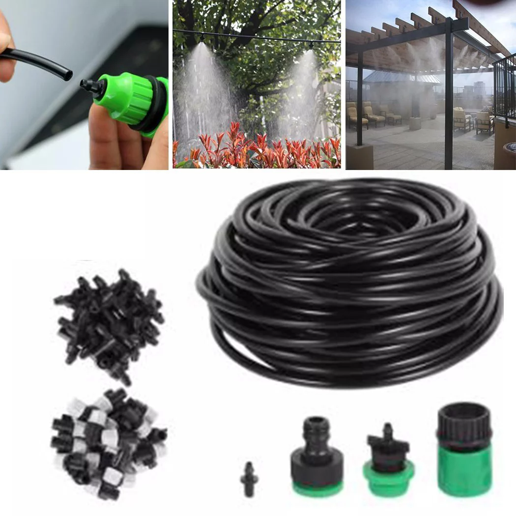 20M Cooling Spray System Nozzle Automatic Watering Device Mist Pump Cooling