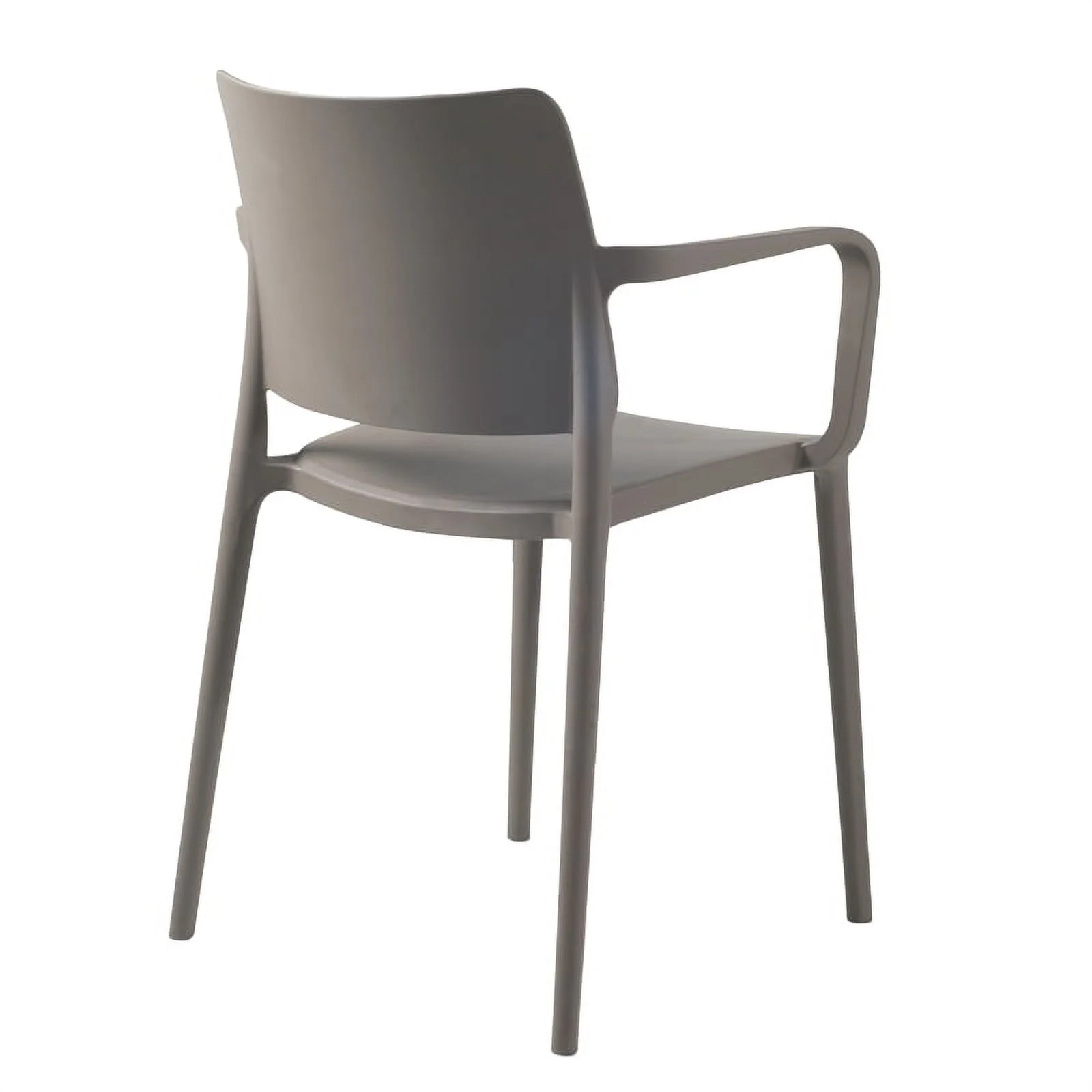 Pemberly Row Arm Resin Patio Dining Chair in Taupe - (Set of 2)